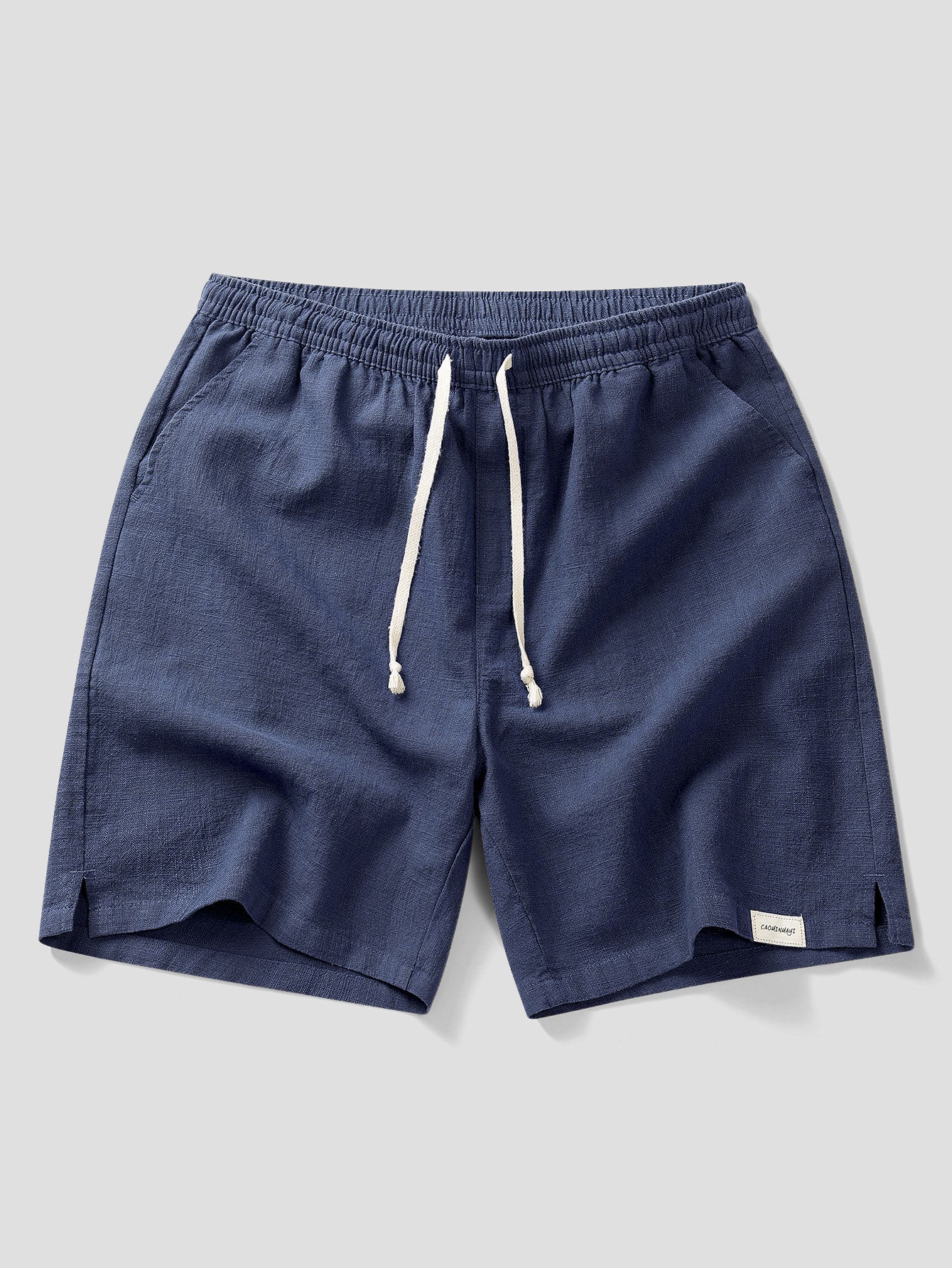 Linen Cotton Blend Drawstring Shorts - Image 9