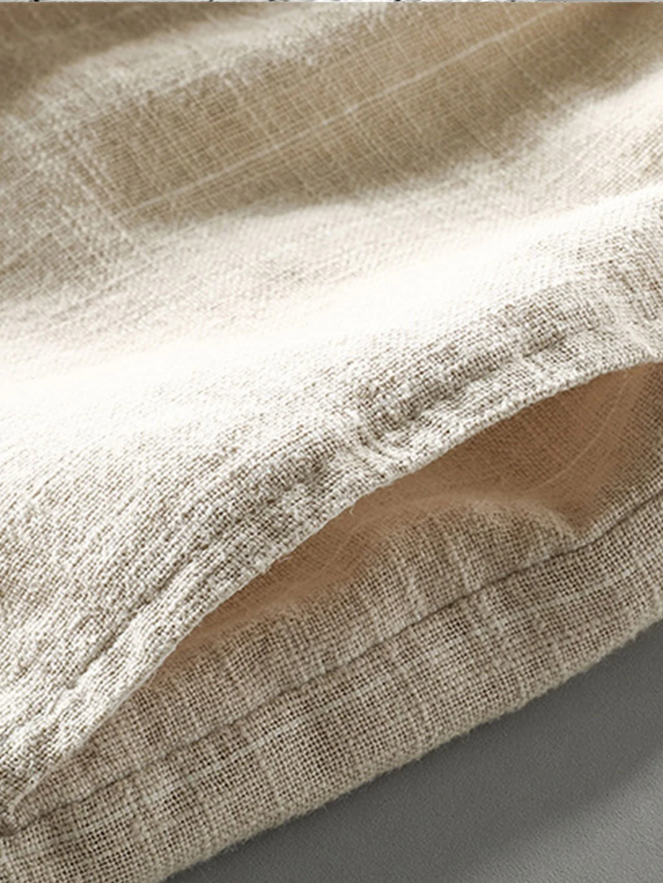 Leinen-Baumwoll-Mischung Kordelzug gestreifte Shorts - Image 8