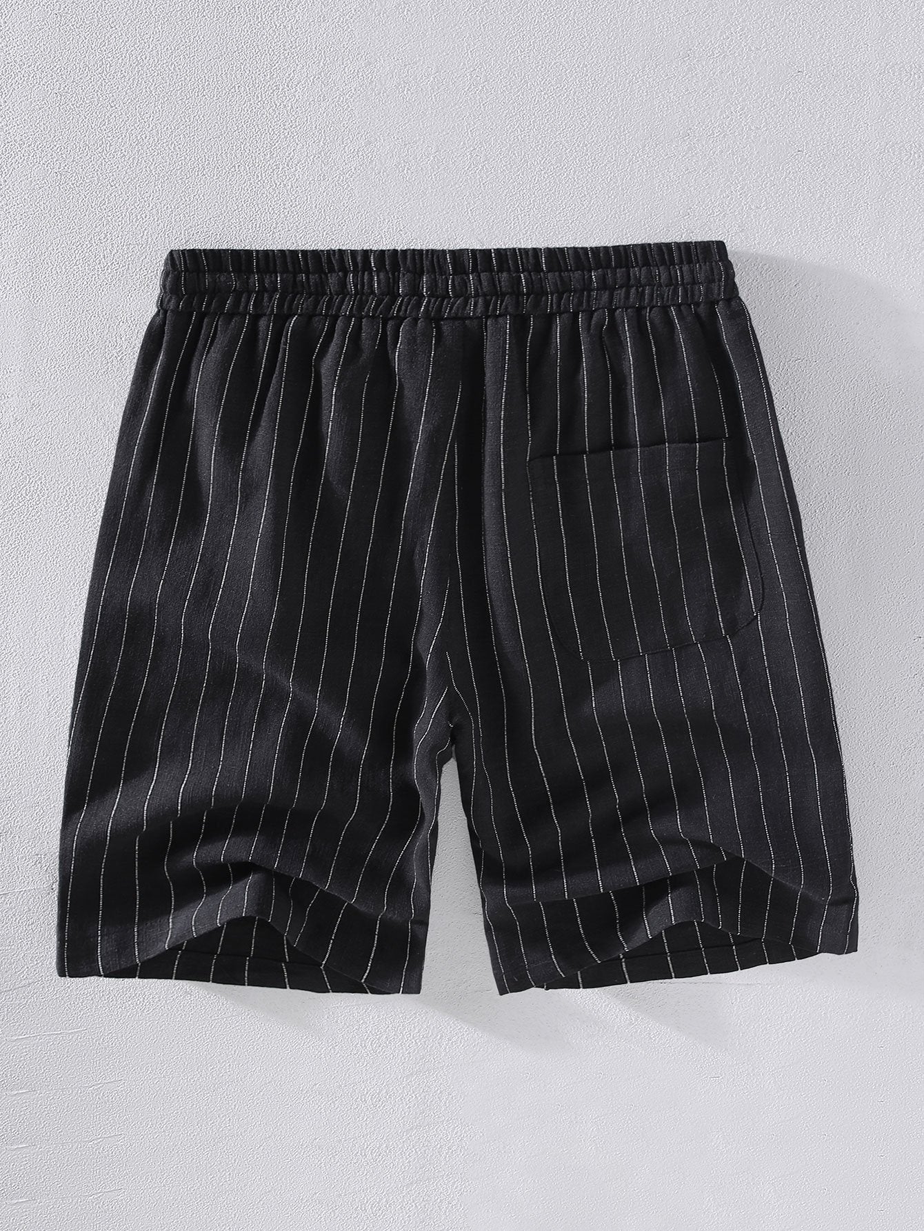 Leinen-Baumwoll-Mix gestreifte Shorts - Image 6