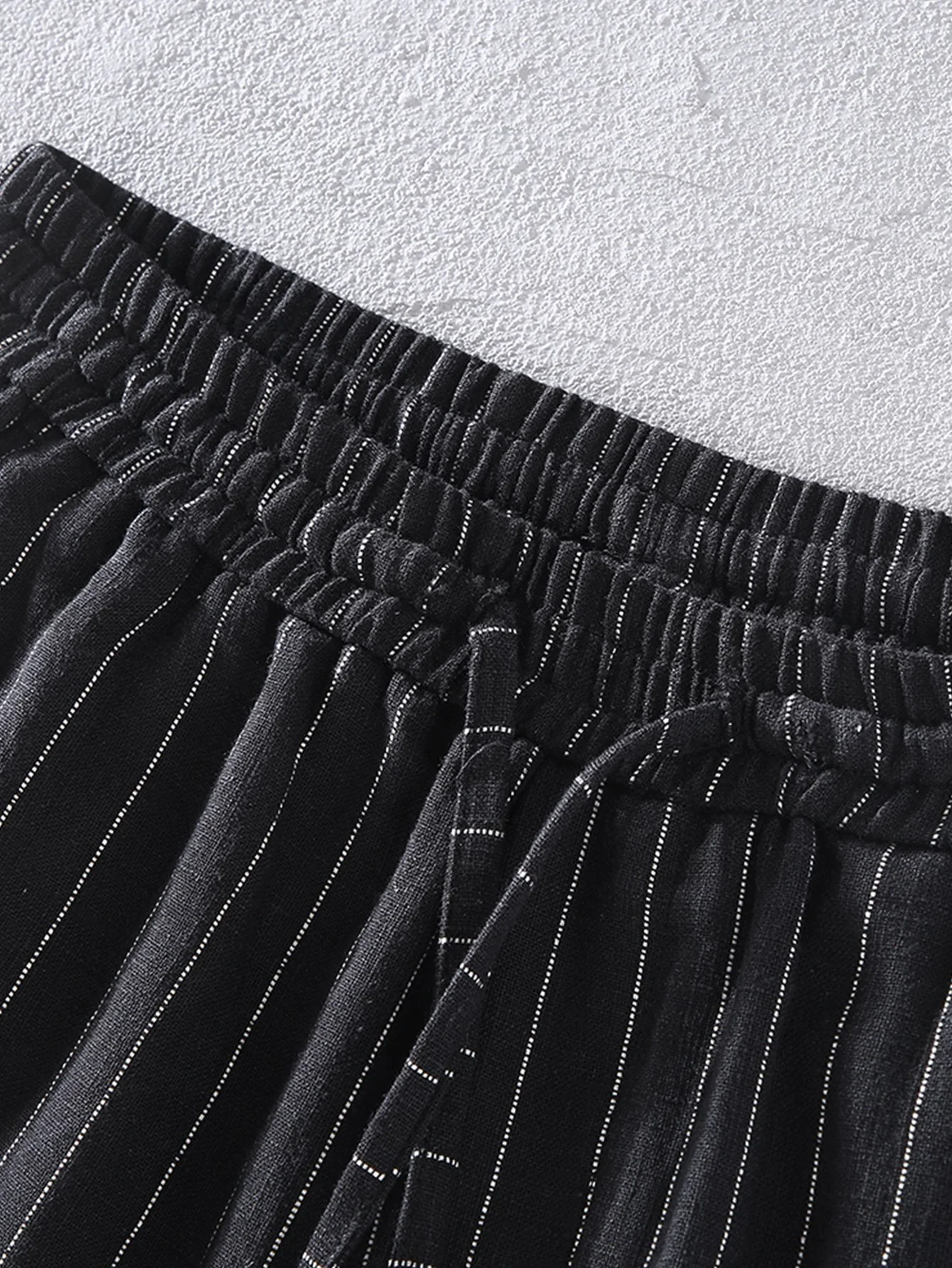Leinen-Baumwoll-Mix gestreifte Shorts - Image 7