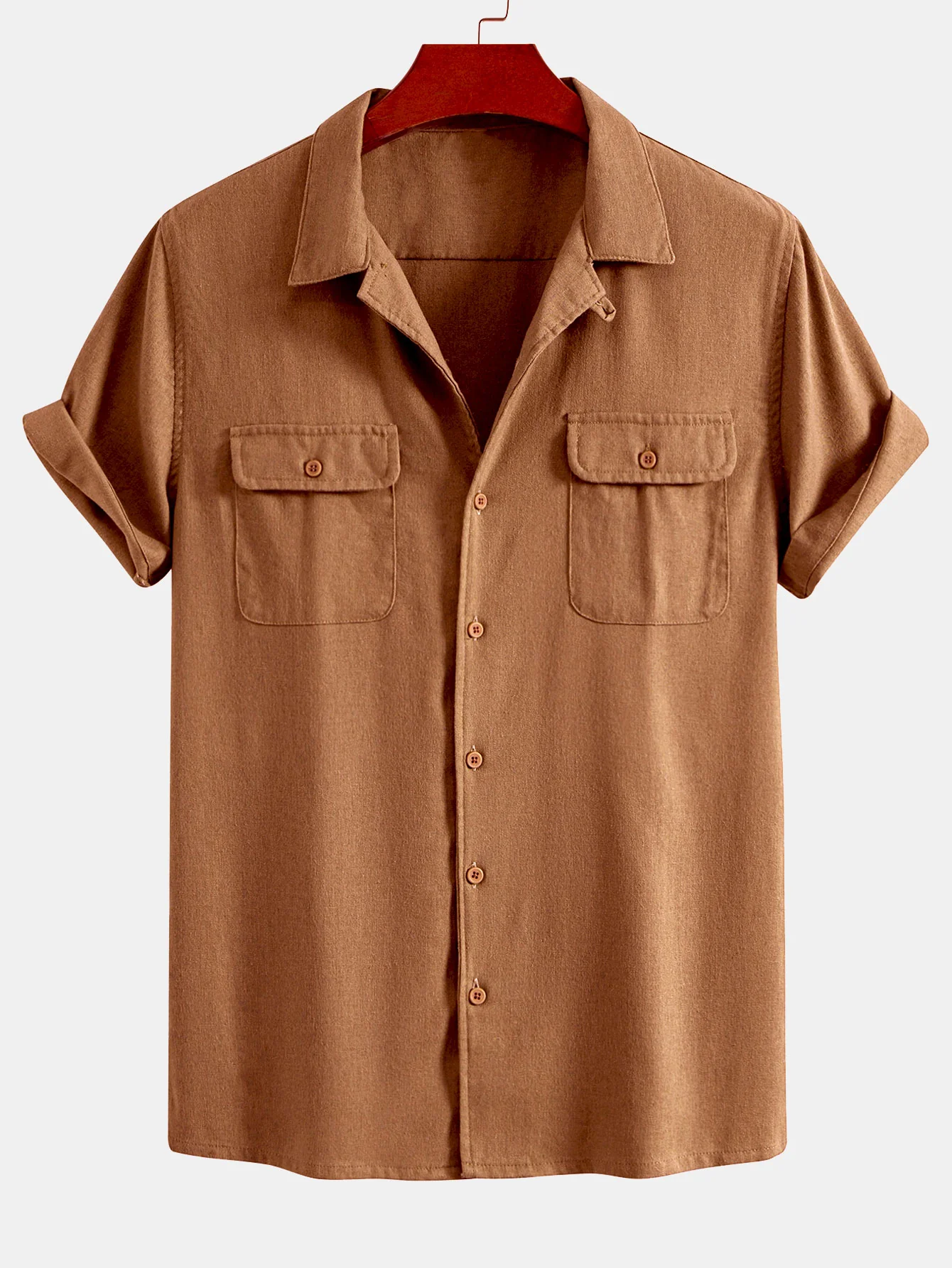 Leinen Cuban Shirt mit Taschen - Image 7