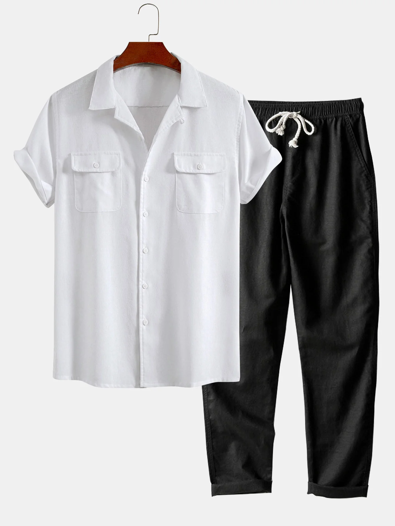 Leinen Cuban Shirt mit Taschen & gerade Leinenhose - Image 6