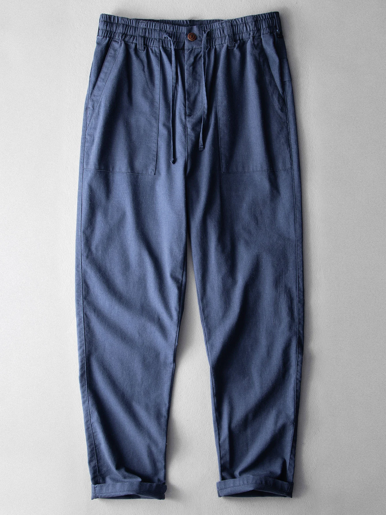 Leinenoptik Baumwollhemd mit Stehkragen & gerade geschnittene Leinen-Baumwoll-Mix-Hose - Image 4