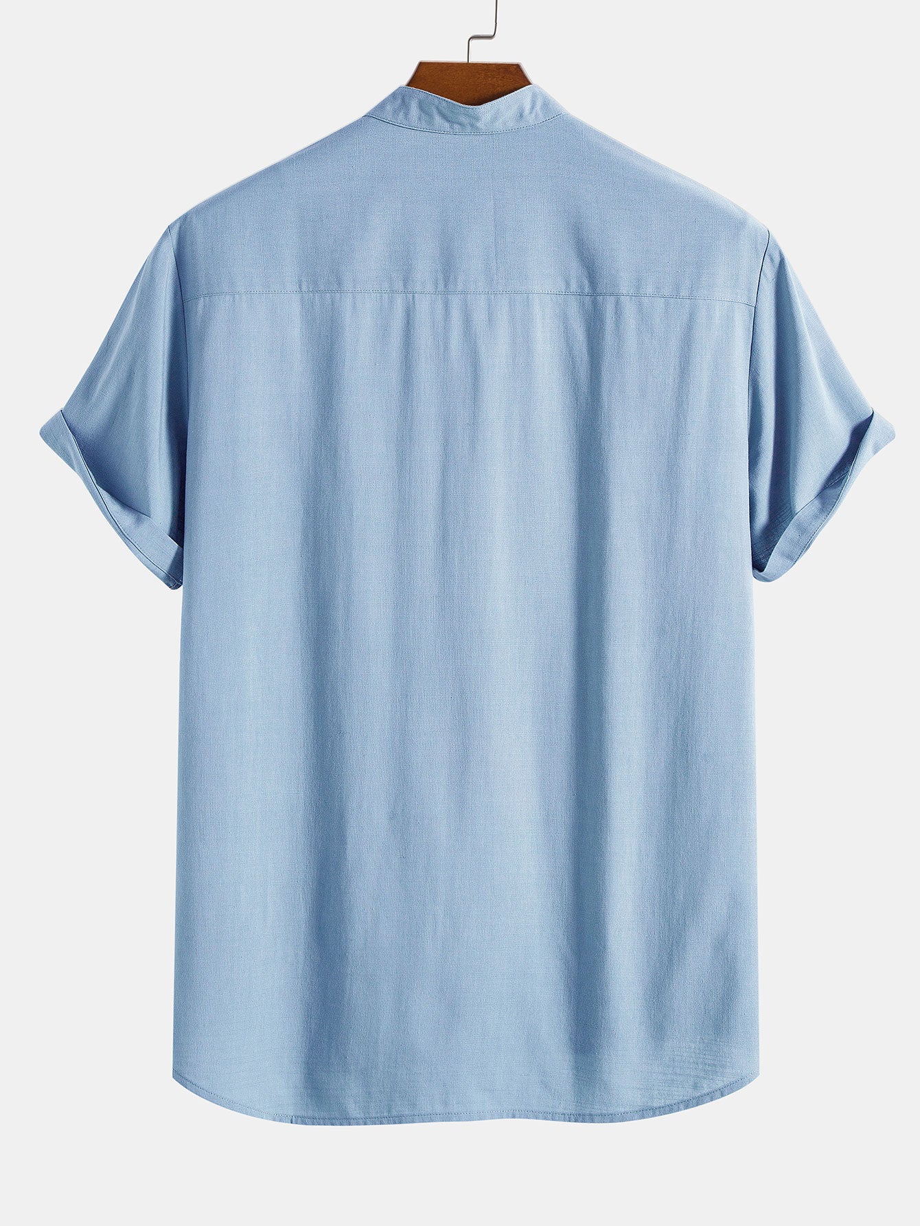 Leinen-Look Henley-Kragen-Shirt & Leinen-Baumwoll-Mix 11" Shorts - Image 7