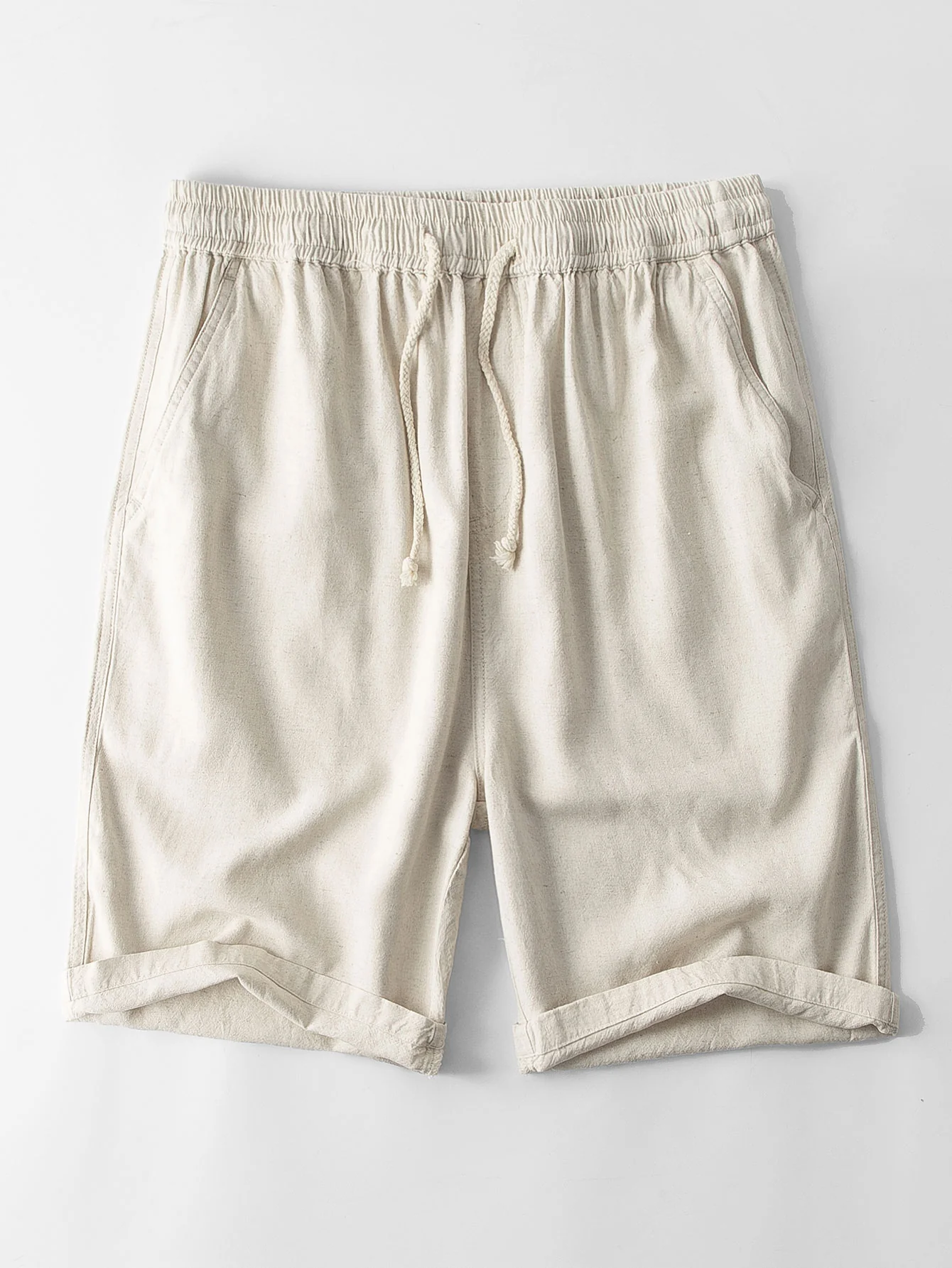 Leinen-Look Henley-Kragen-Shirt & Leinen-Baumwoll-Mix 11" Shorts - Image 8