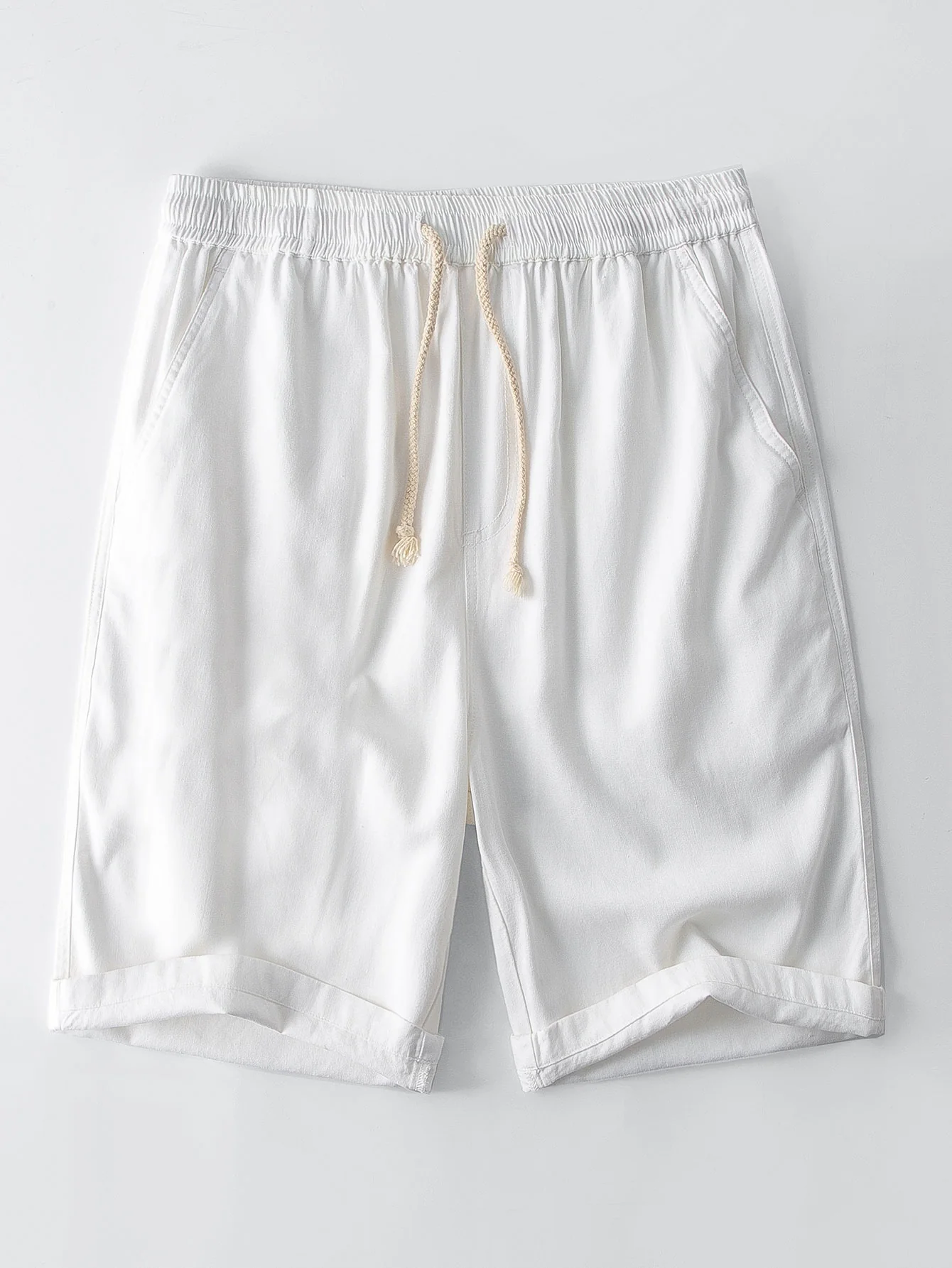 Leinen-Look Henley-Kragen-Shirt & Leinen-Baumwoll-Mix 11" Shorts - Image 9