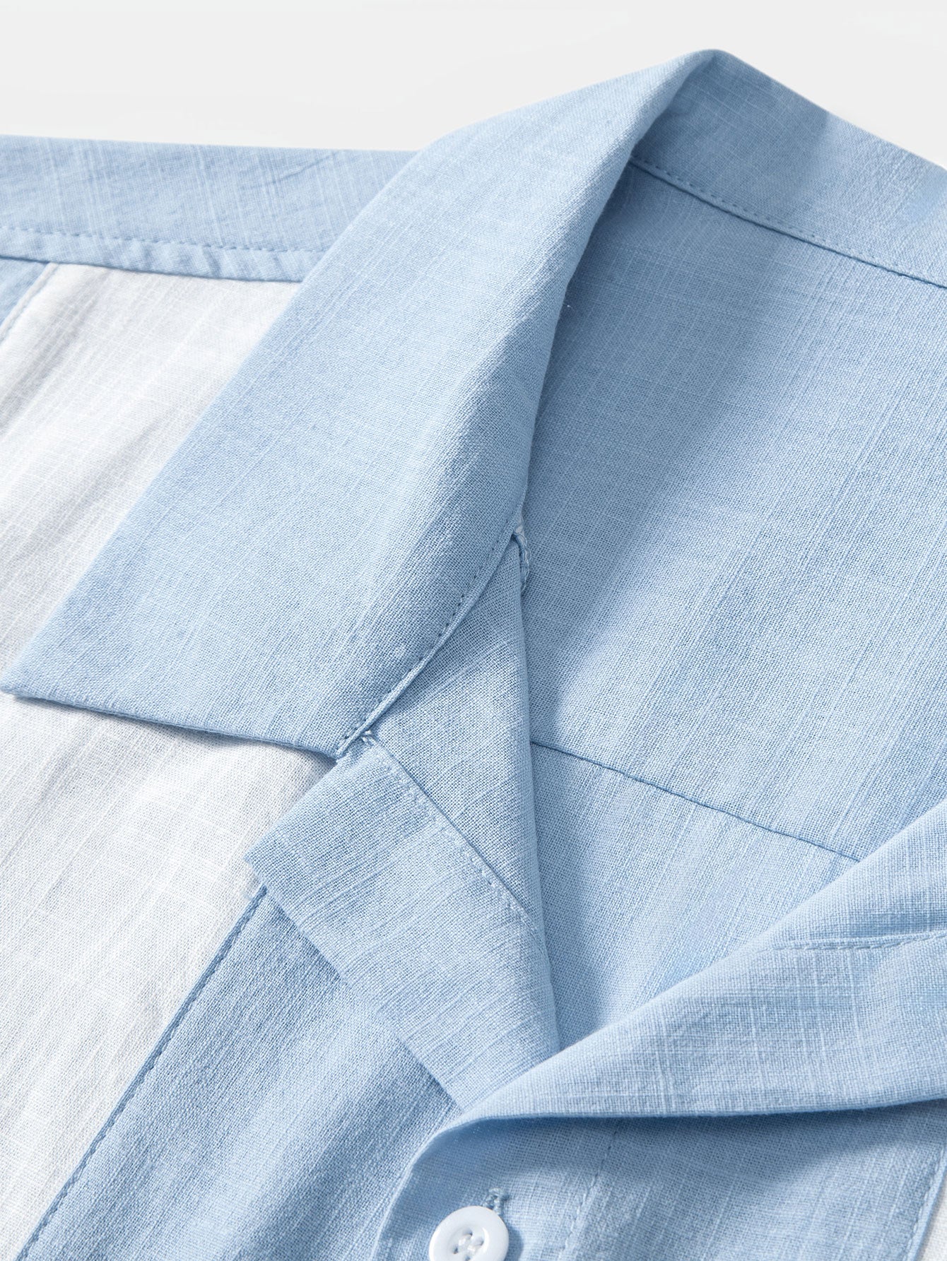 Leinen-Look Patchwork Bowlinghemd & gerade Leinenhose - Image 16