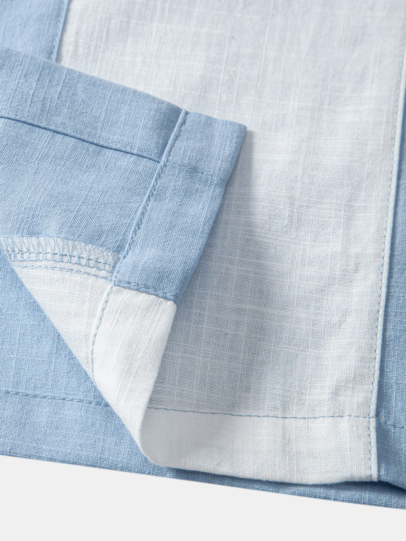 Leinen-Look Patchwork Bowlinghemd & gerade Leinenhose - Image 19