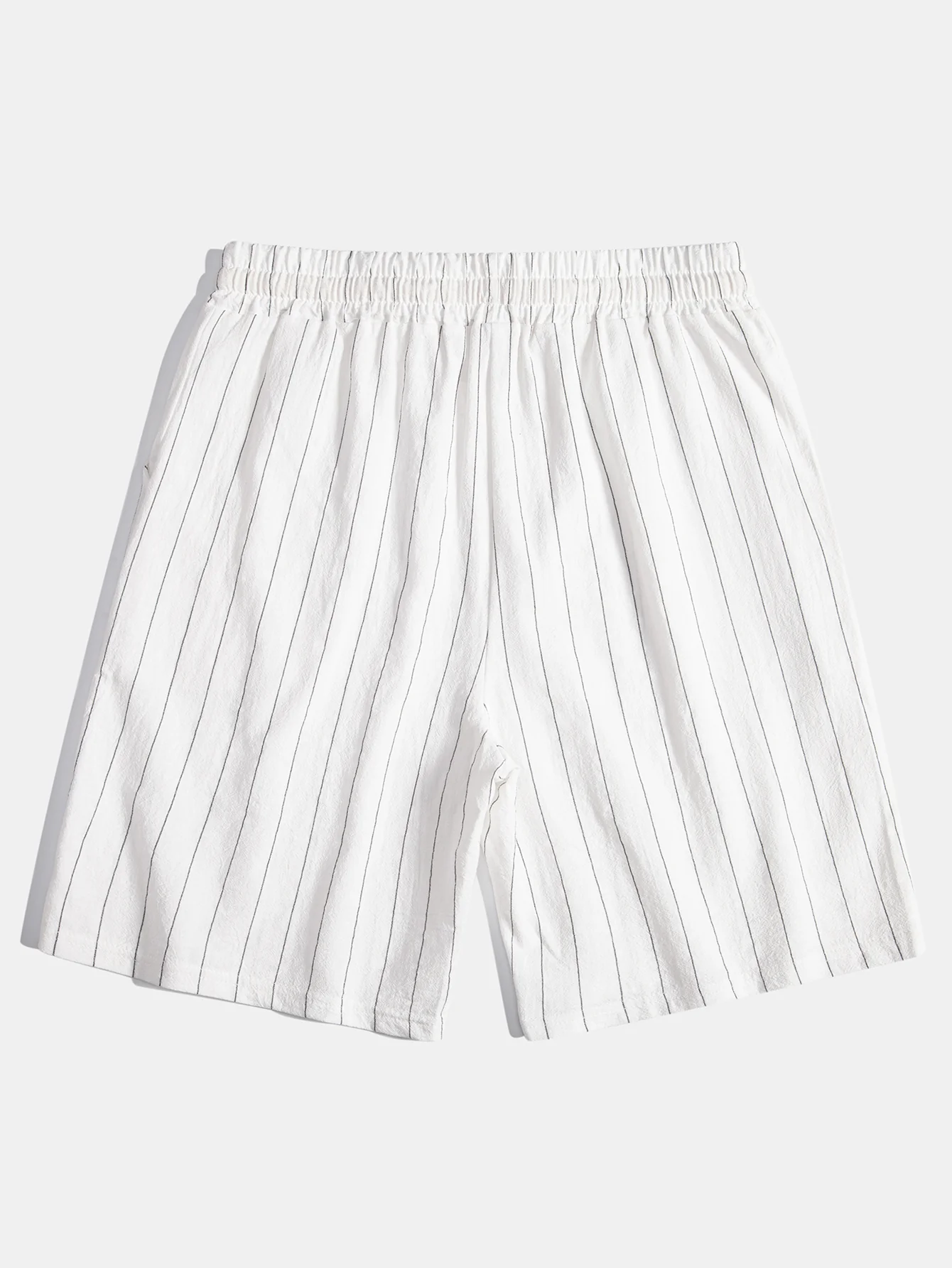 Leinenoptik gestreiftes Hemd mit Knöpfen & Shorts mit Kordelzug - Image 18