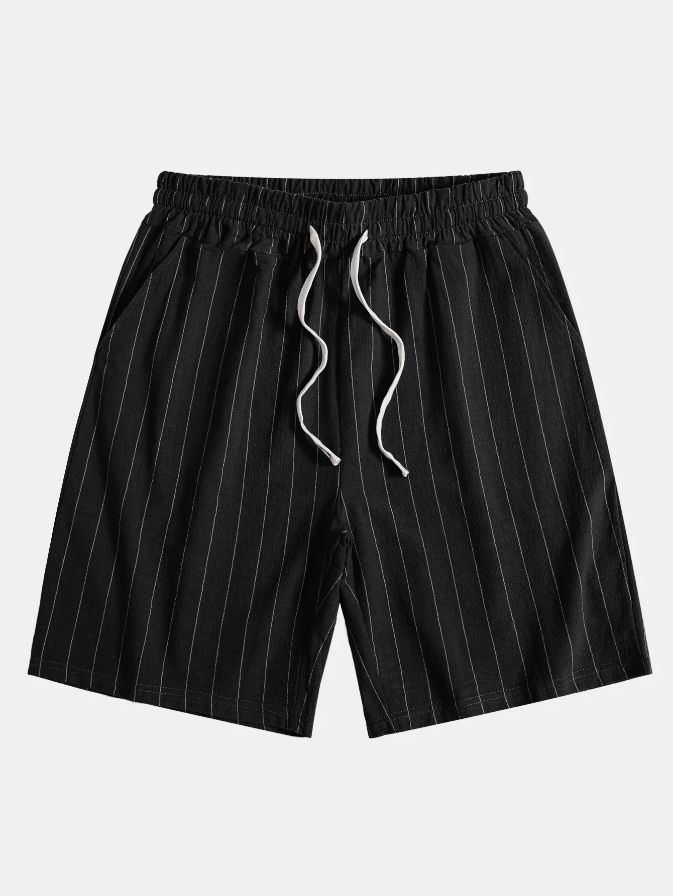 Leinenoptik gestreiftes Hemd mit Knöpfen & Shorts mit Kordelzug - Image 20