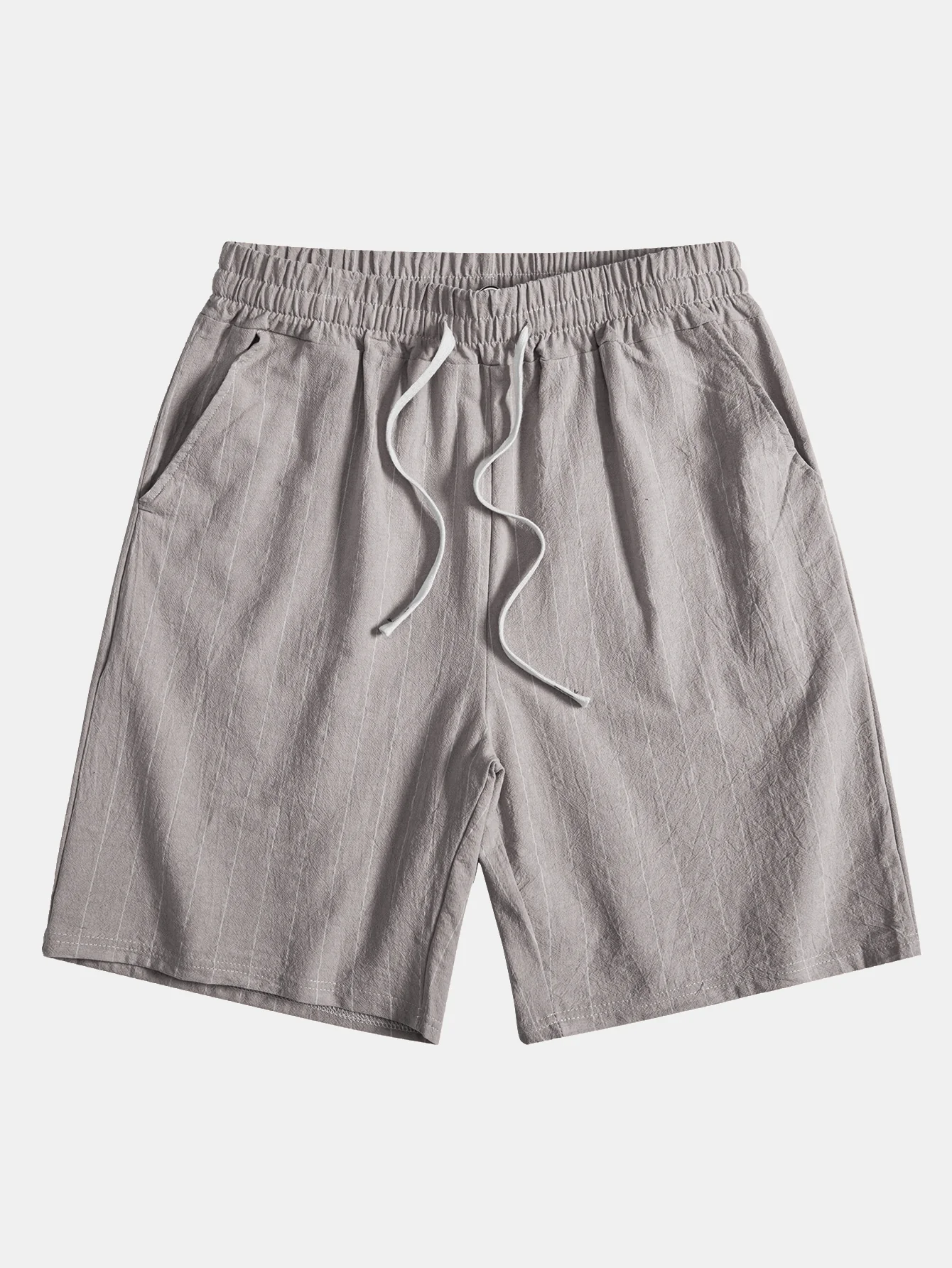 Leinenoptik gestreiftes Hemd mit Knöpfen & Shorts mit Kordelzug - Image 21