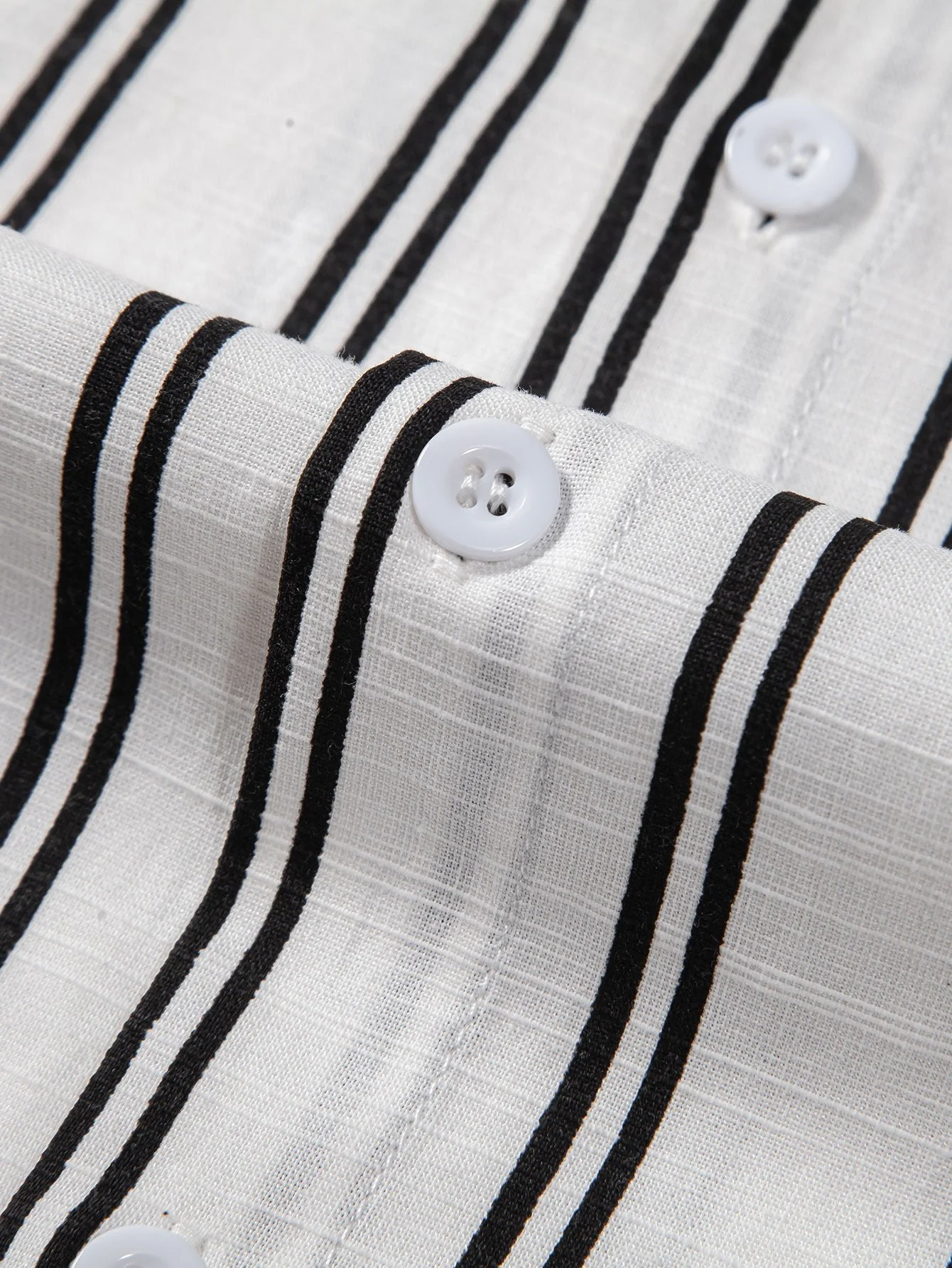 Leinenlook gestreifte Knopfleiste Hemd & gerade Leinenhose - Image 9