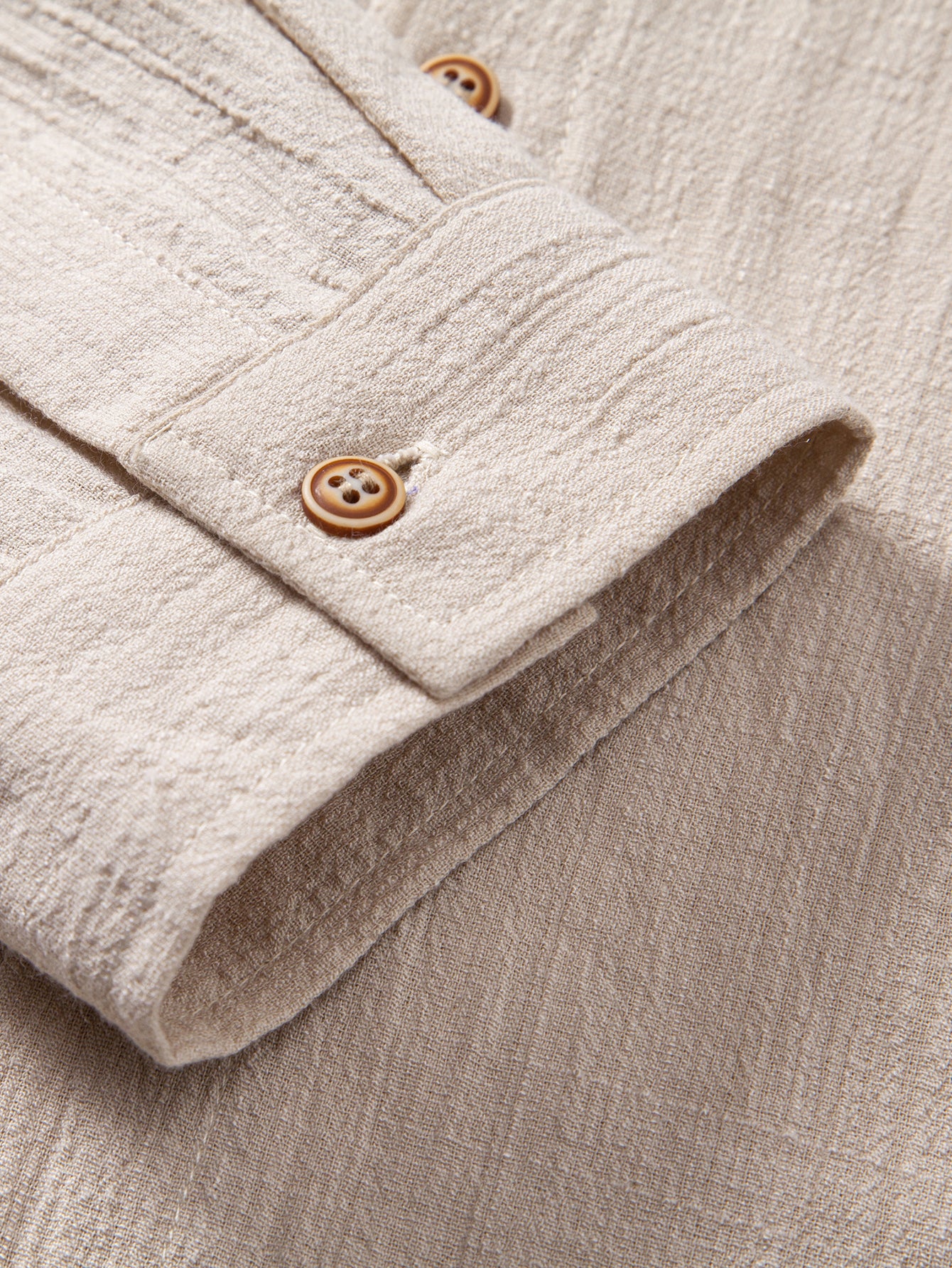 Linen Look Textured Hooded Shirt - Image 6