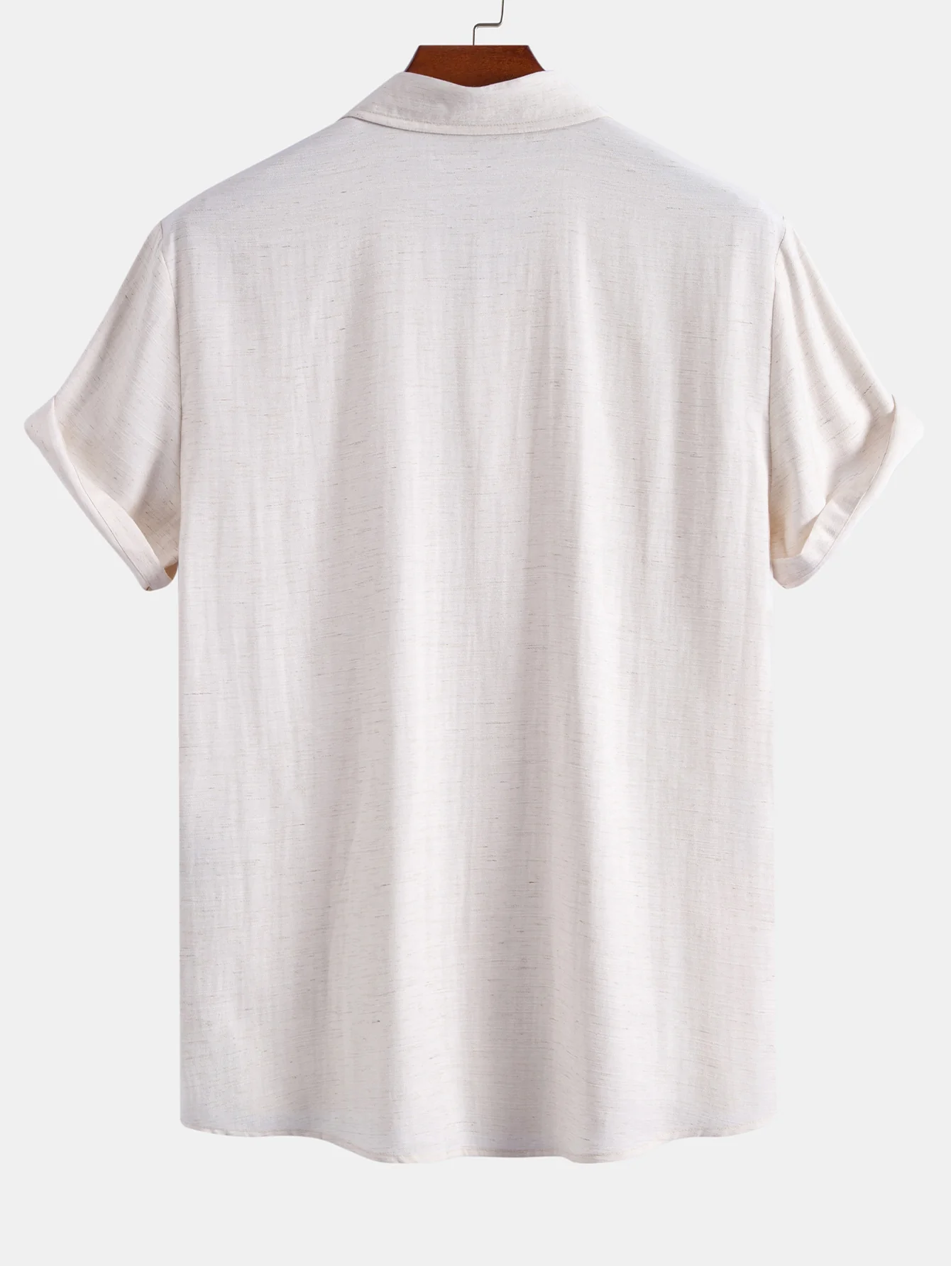 Linen Rayon Blend Button Up Shirt - Image 2