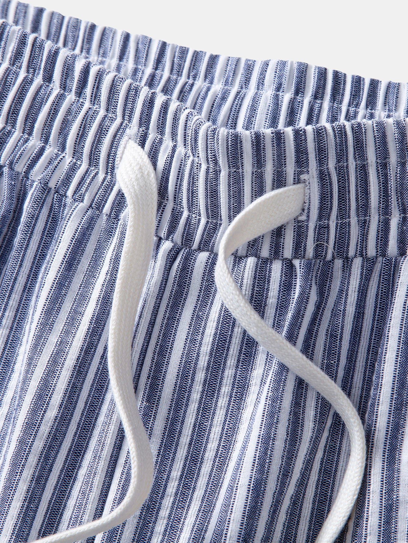 Linen Look Stripe Straight Leg Pants - Image 3