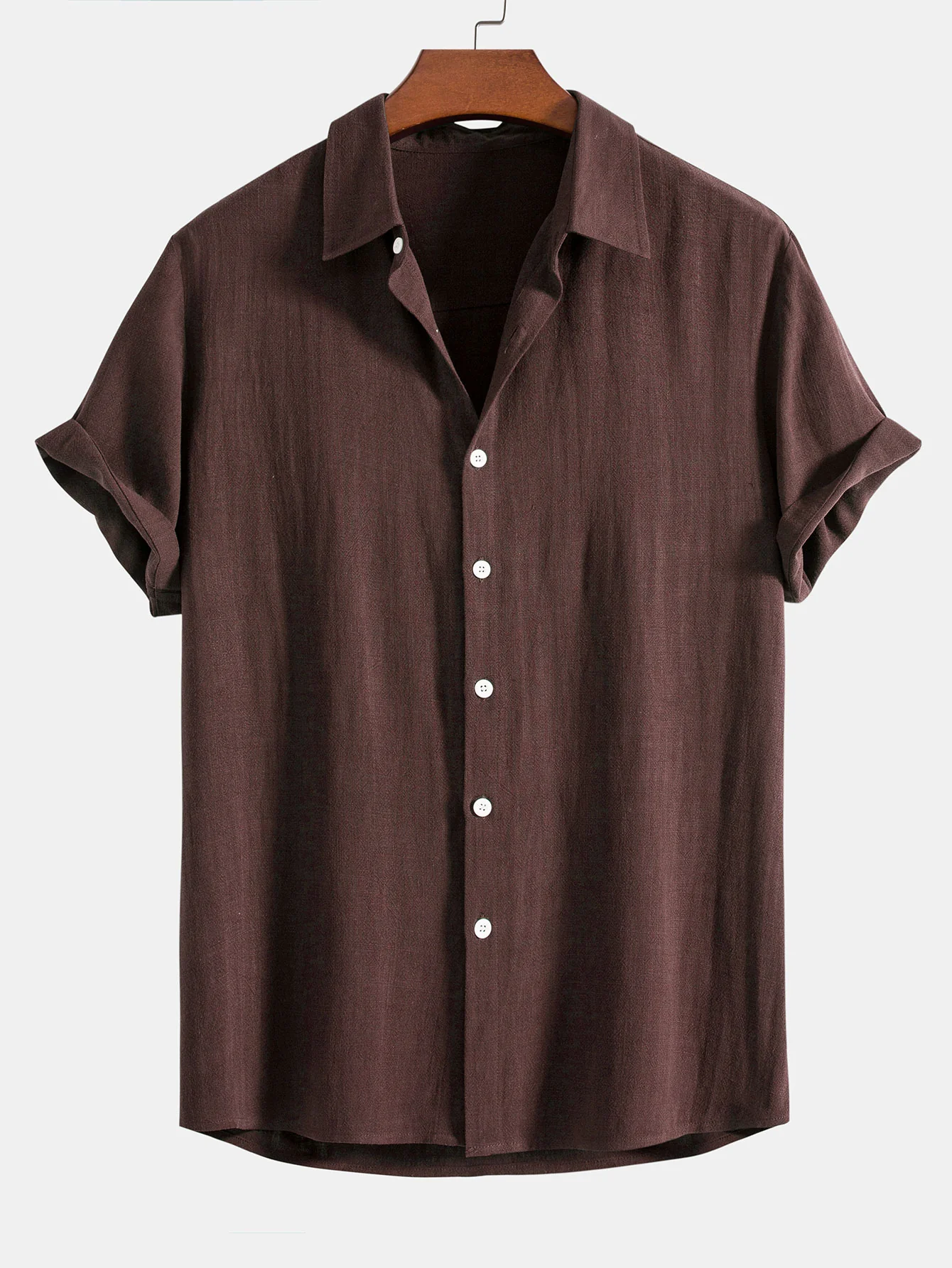 Leinen-Rayon-Mischung Knopf-Down-Hemd & gerade Leinenhose - Image 16