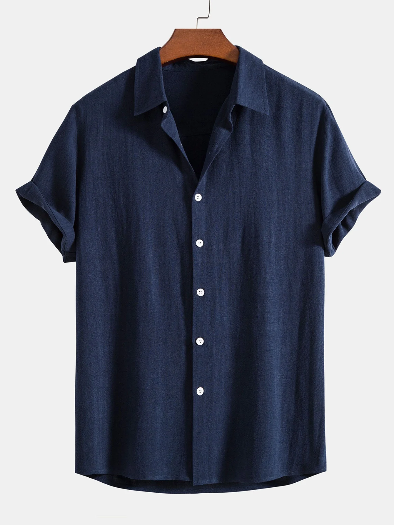 Leinen-Rayon-Mischung Knopf-Down-Hemd & gerade Leinenhose - Image 8