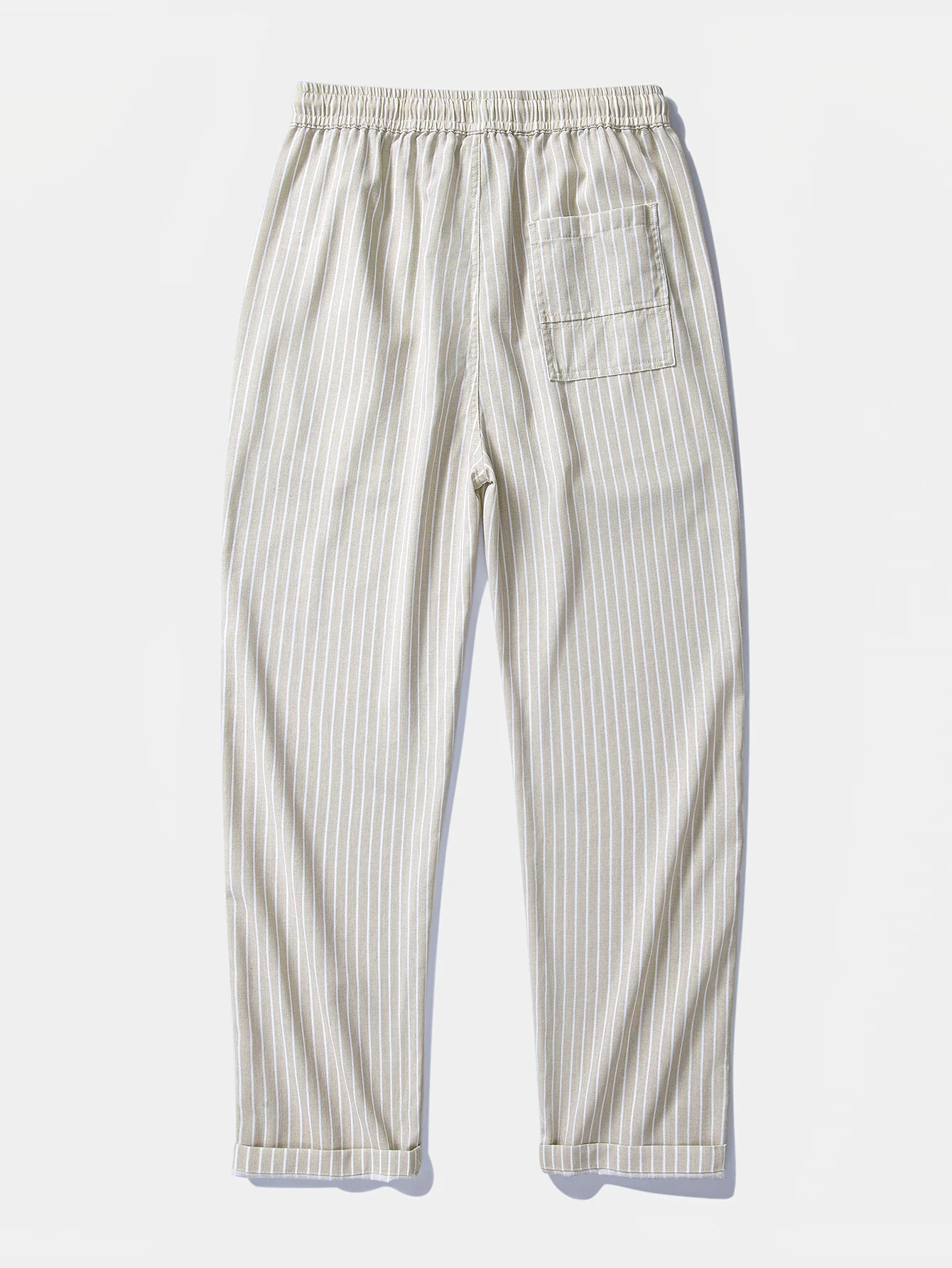 Stripe Straight Leg Linen Pants - Image 2