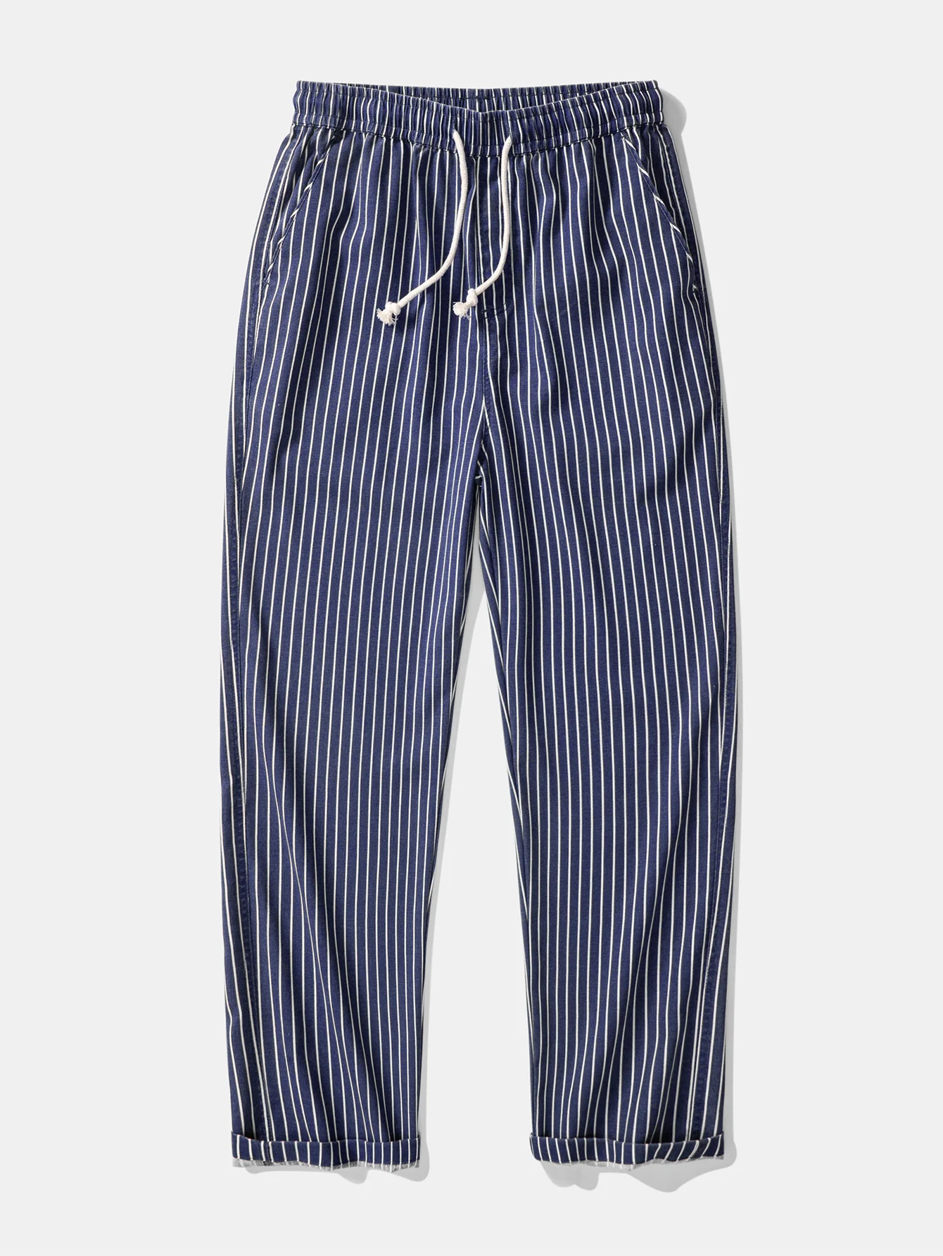 Stripe Straight Leg Linen Pants - Image 3
