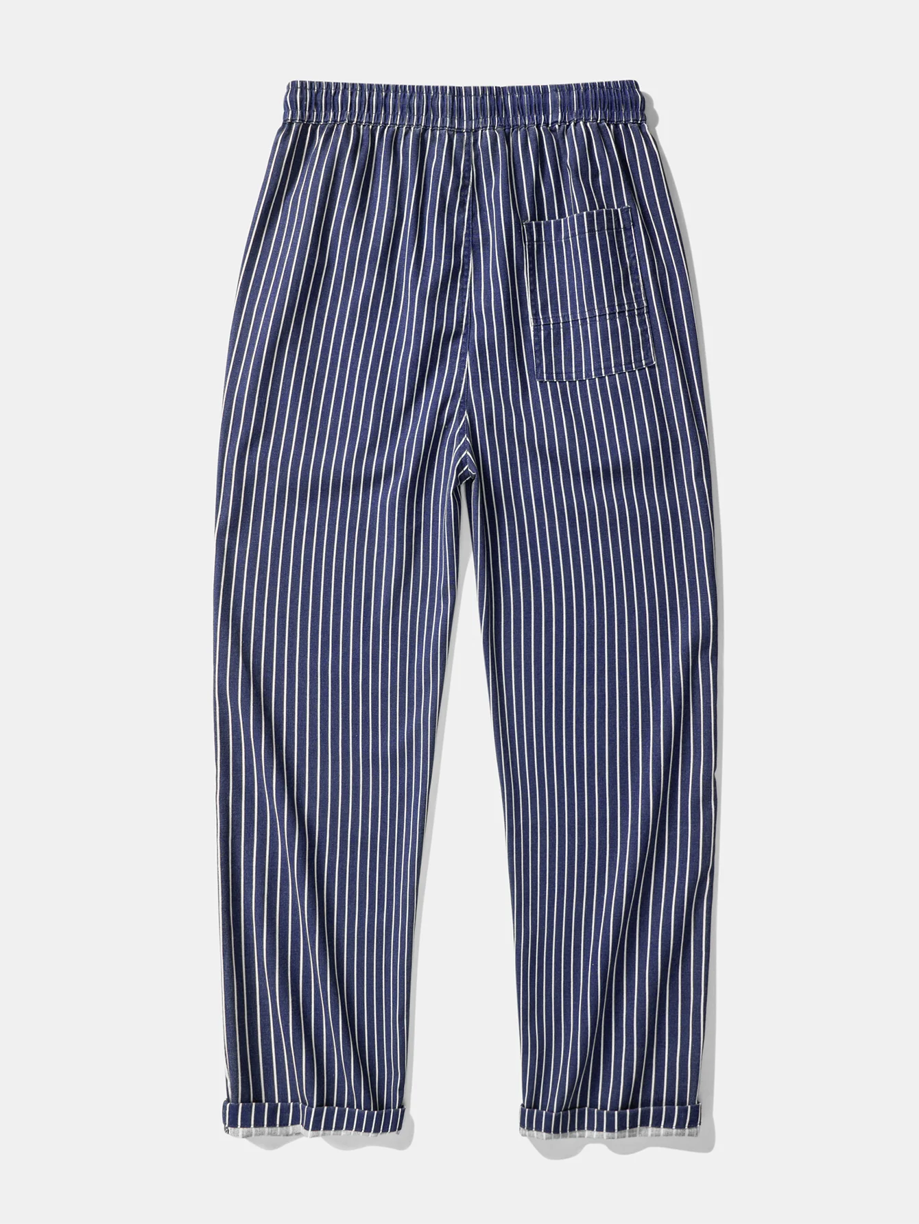 Stripe Straight Leg Linen Pants - Image 4