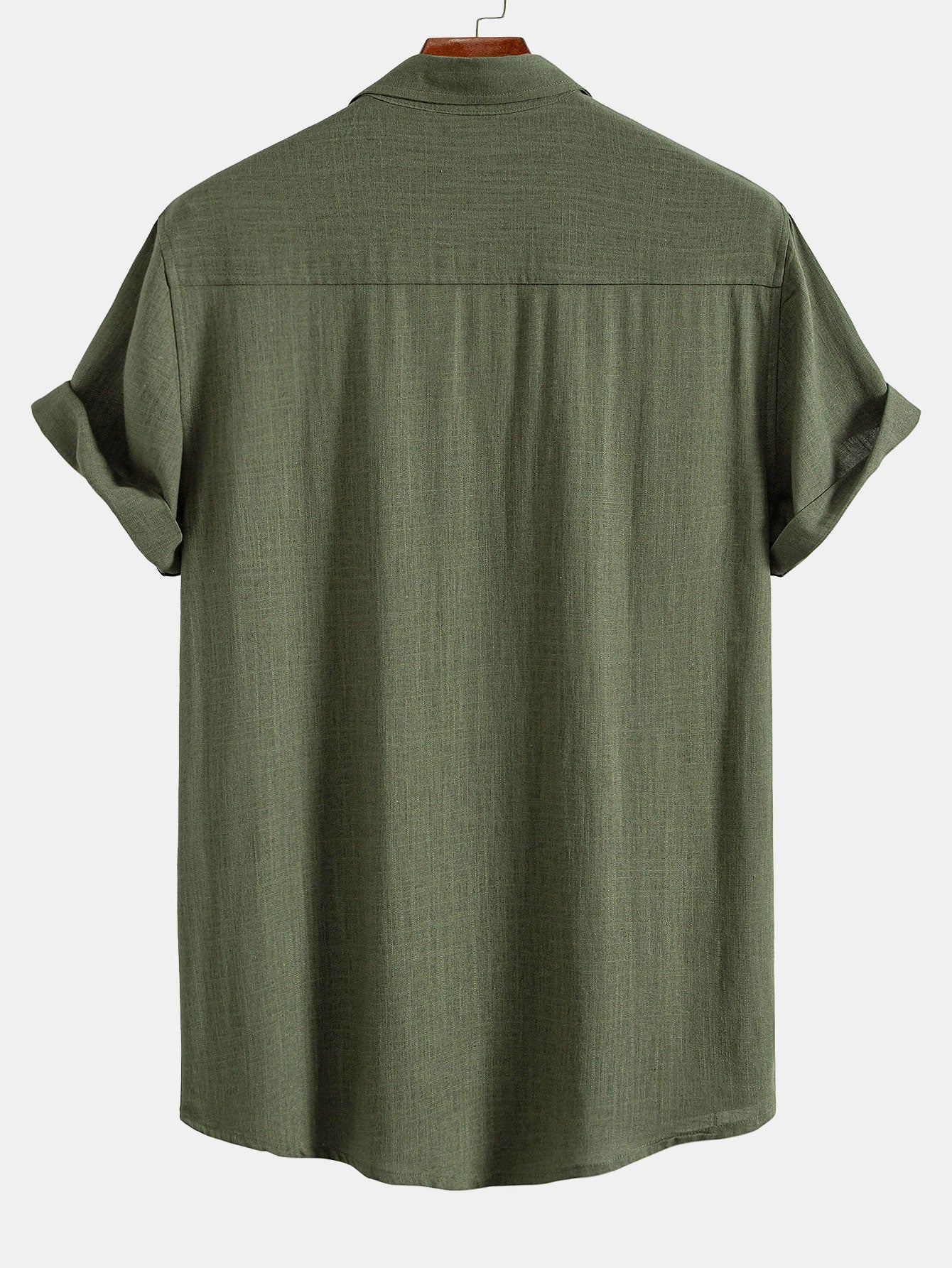 Leinen-Rayon-Mischung Utility-Hemd mit Tasche - Image 4