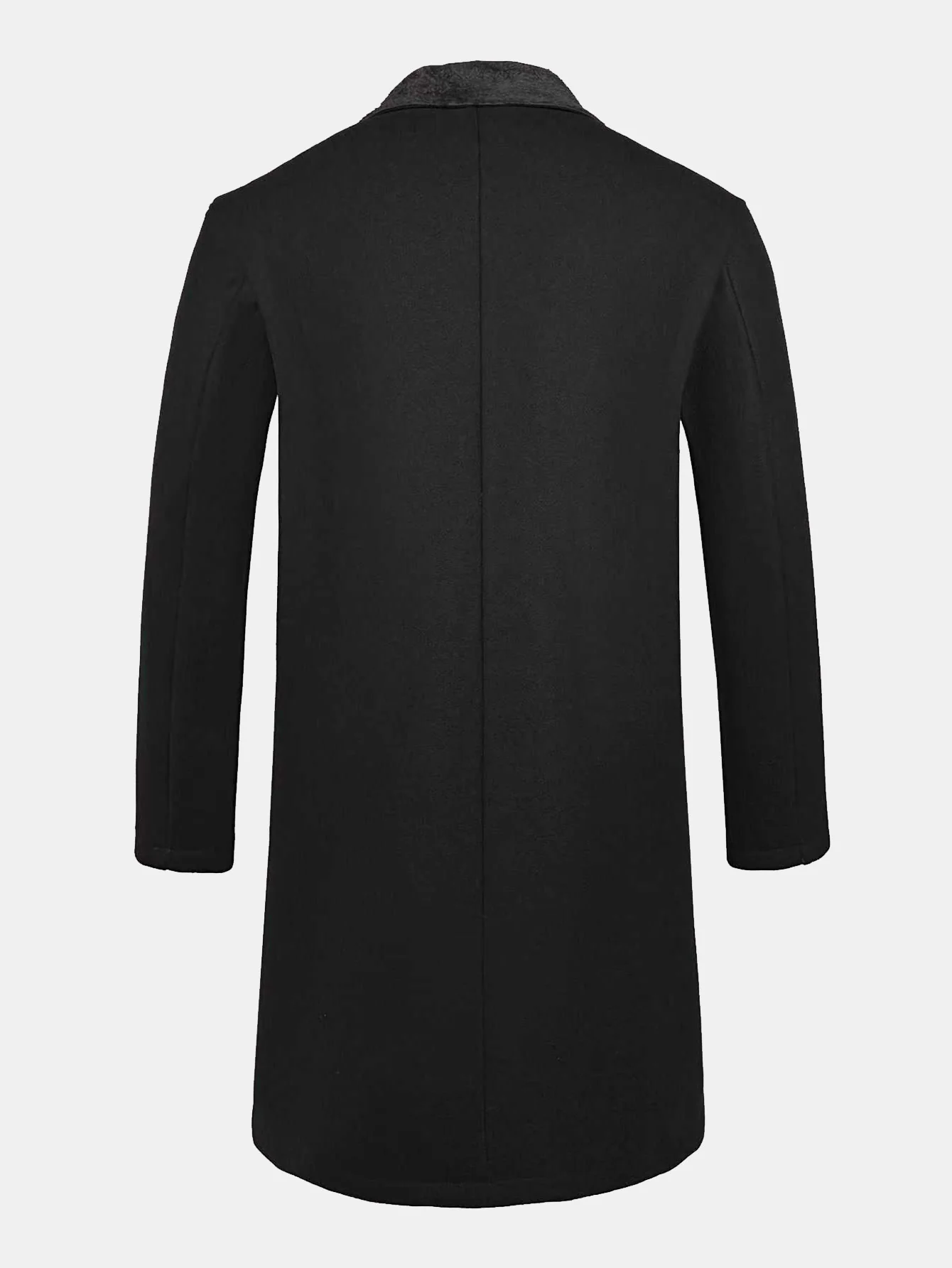 Langer Kunstwollmantel mit Teddyfleece-Kragen - Image 4