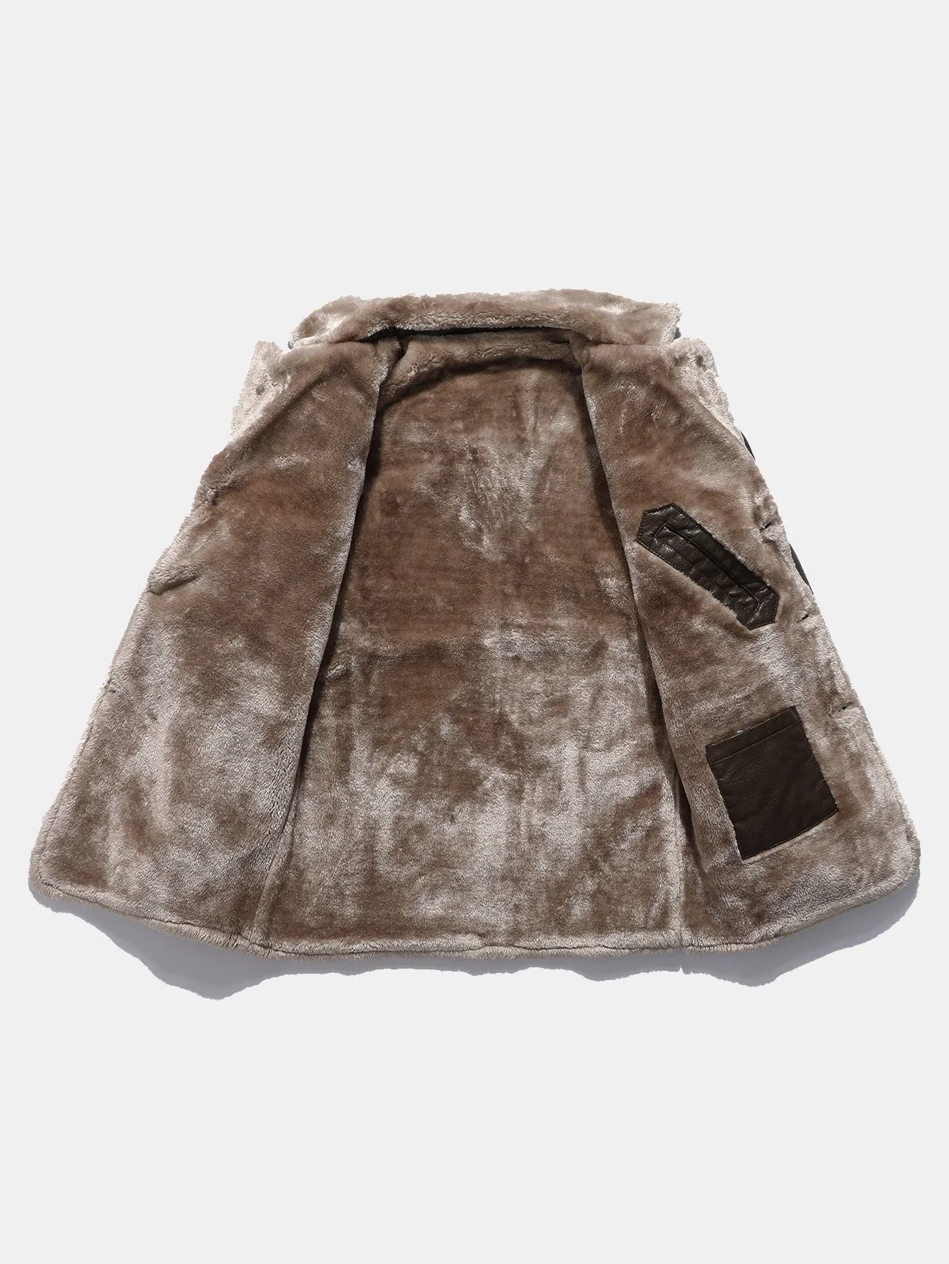 Lange Linie Kunstfell gefütterte PU-Lederjacke - Image 5