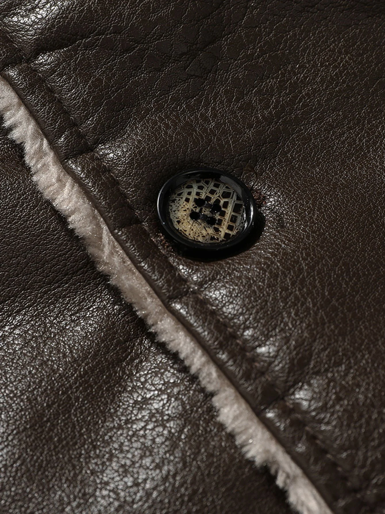 Lange Linie Kunstfell gefütterte PU-Lederjacke - Image 7