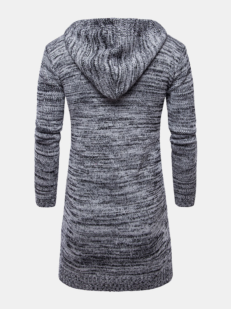 Langer Kapuzen-Strickcardigan - Image 2