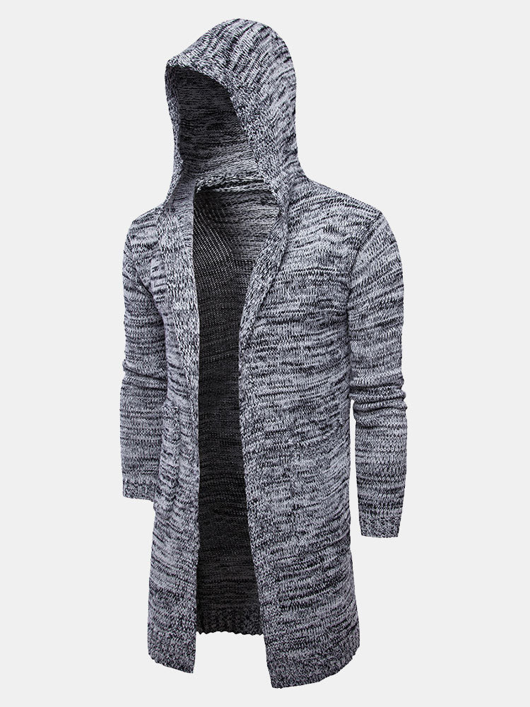 Langer Kapuzen-Strickcardigan - Image 3