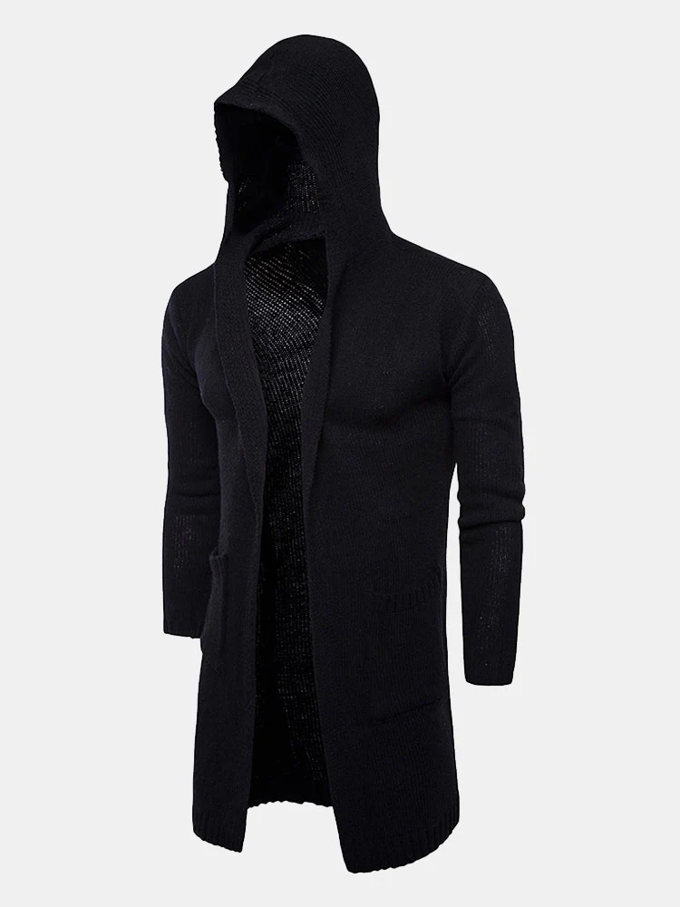 Langer Kapuzen-Strickcardigan - Image 6