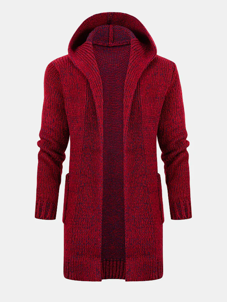 Lange gestrickte Kapuzenjacke - Image 3