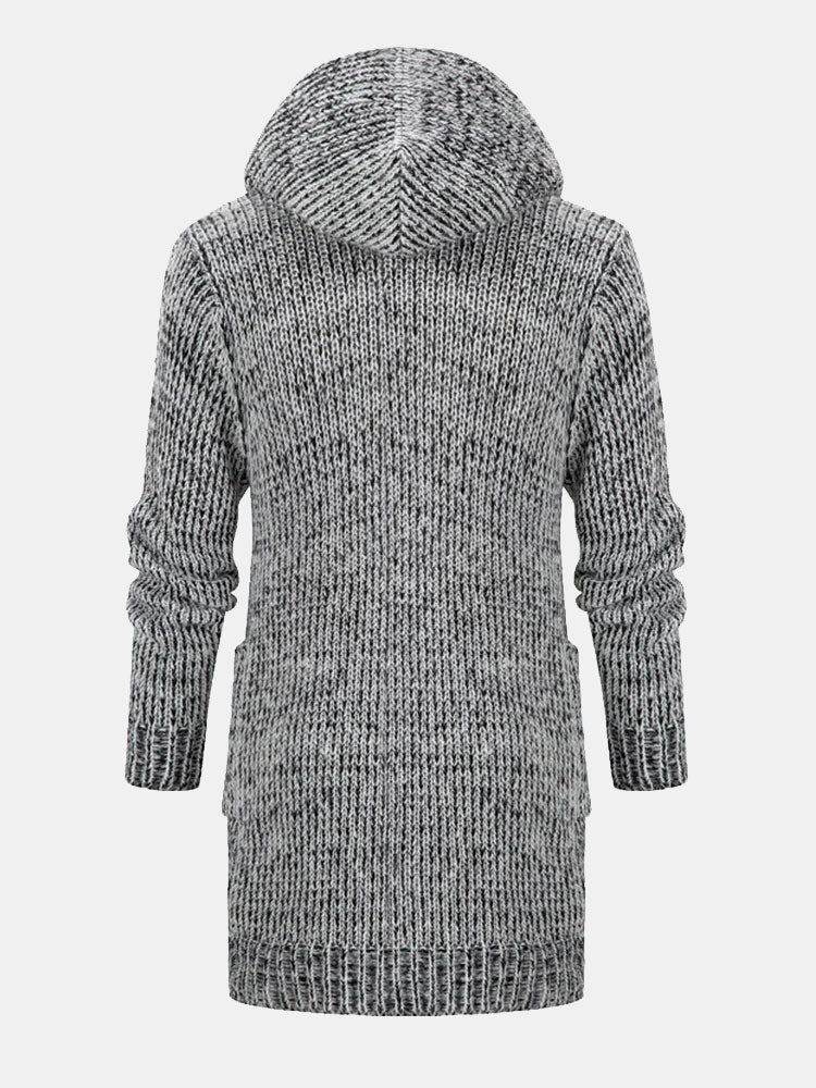 Lange gestrickte Kapuzenjacke - Image 4