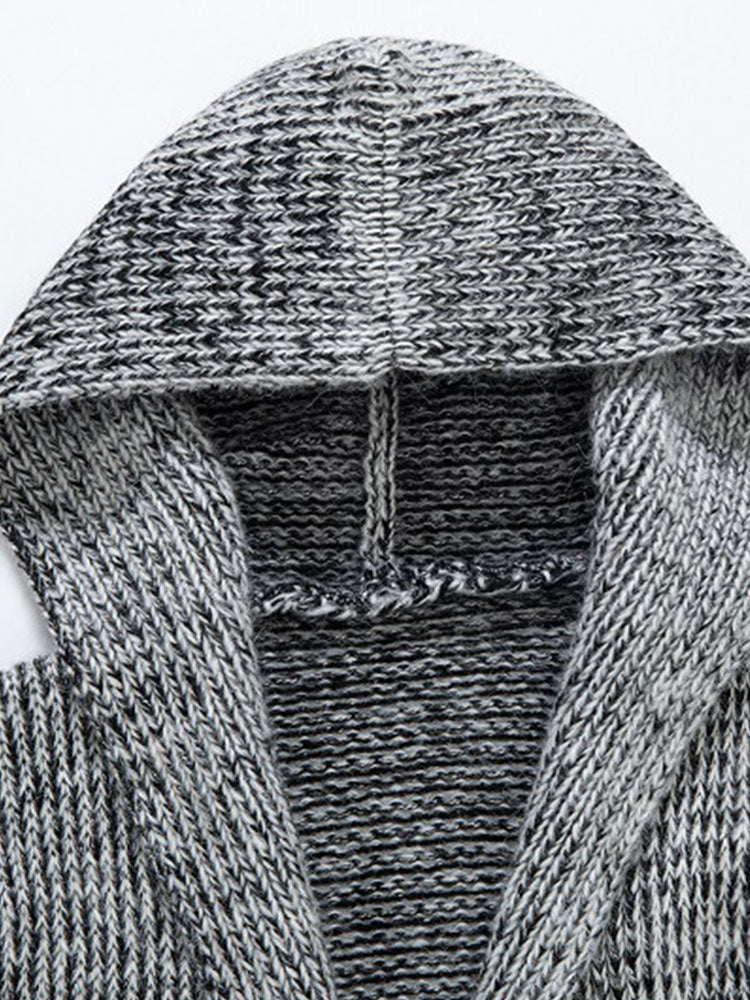 Lange gestrickte Kapuzenjacke - Image 5