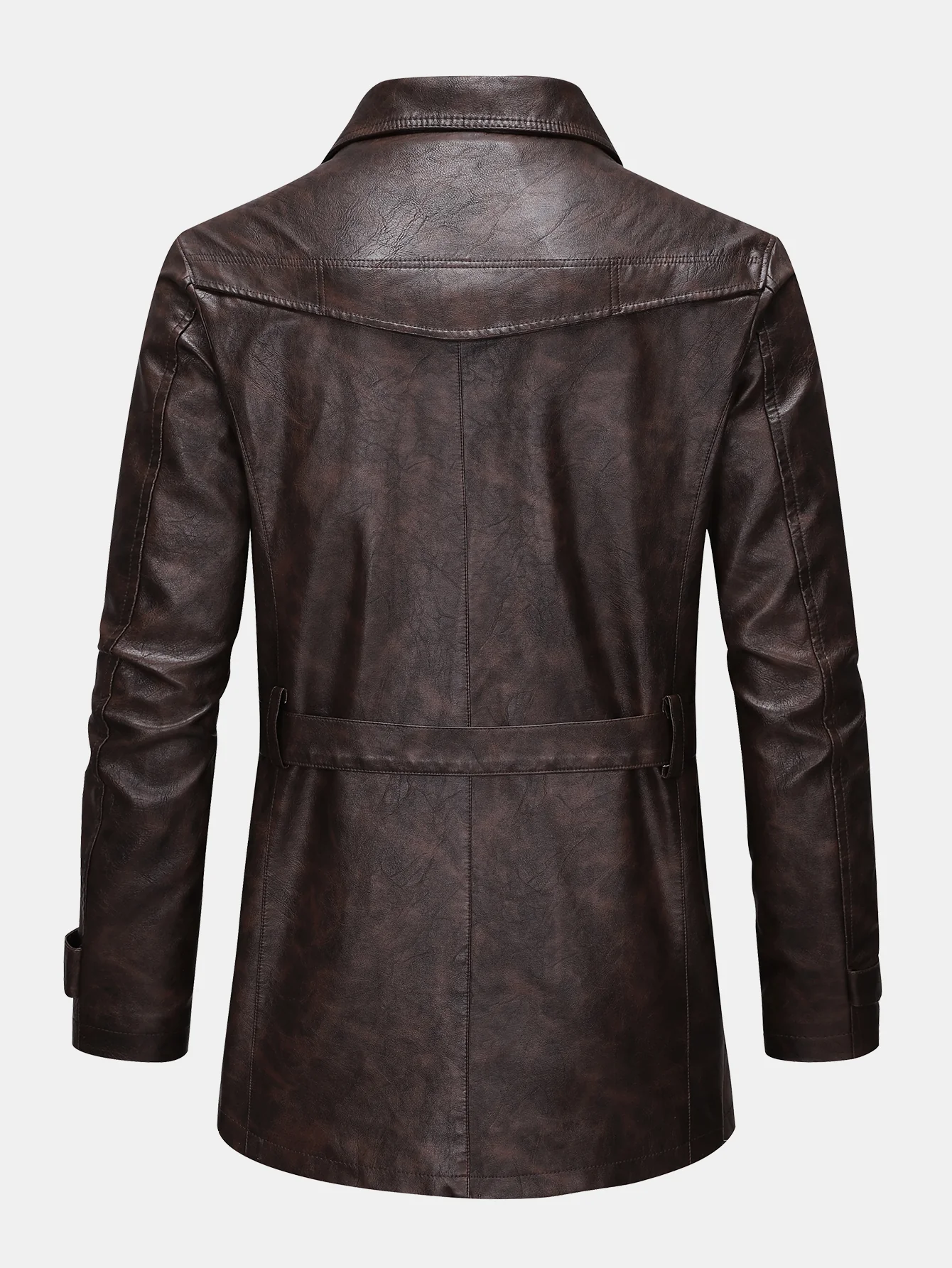 Lang geschnittener Trenchcoat aus PU-Leder - Image 3