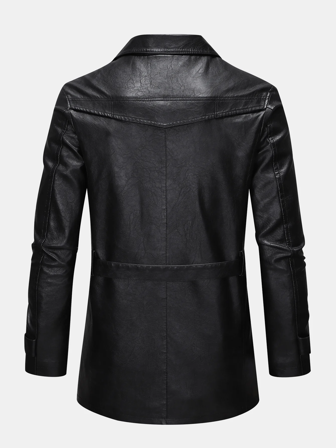 Lang geschnittener Trenchcoat aus PU-Leder - Image 6