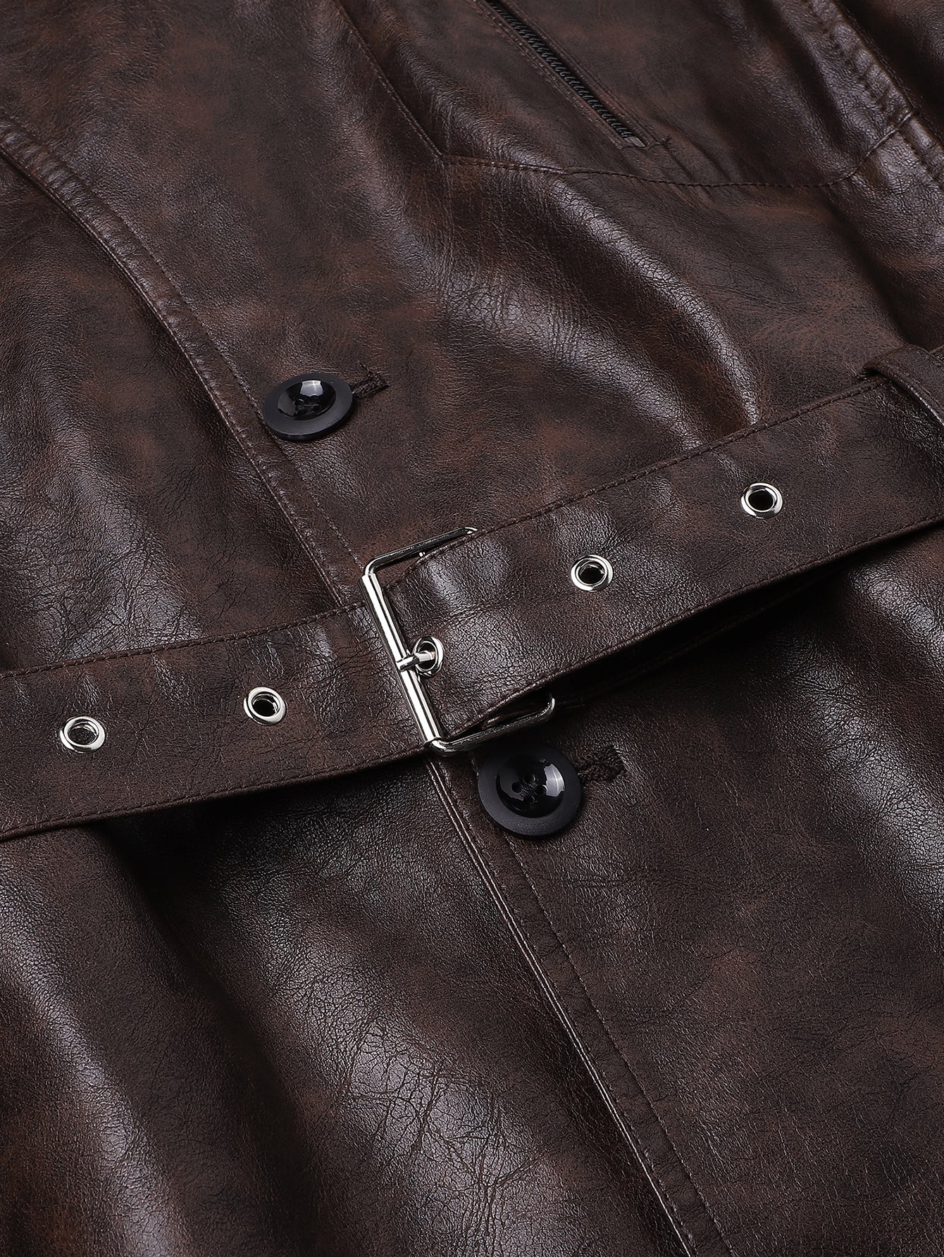 Lang geschnittener Trenchcoat aus PU-Leder - Image 8
