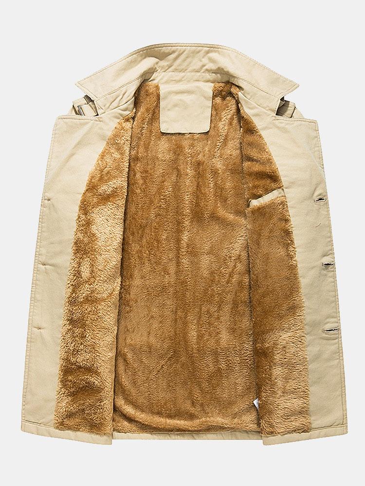 Langer Teddy-Futter Chino-Mantel - Image 6