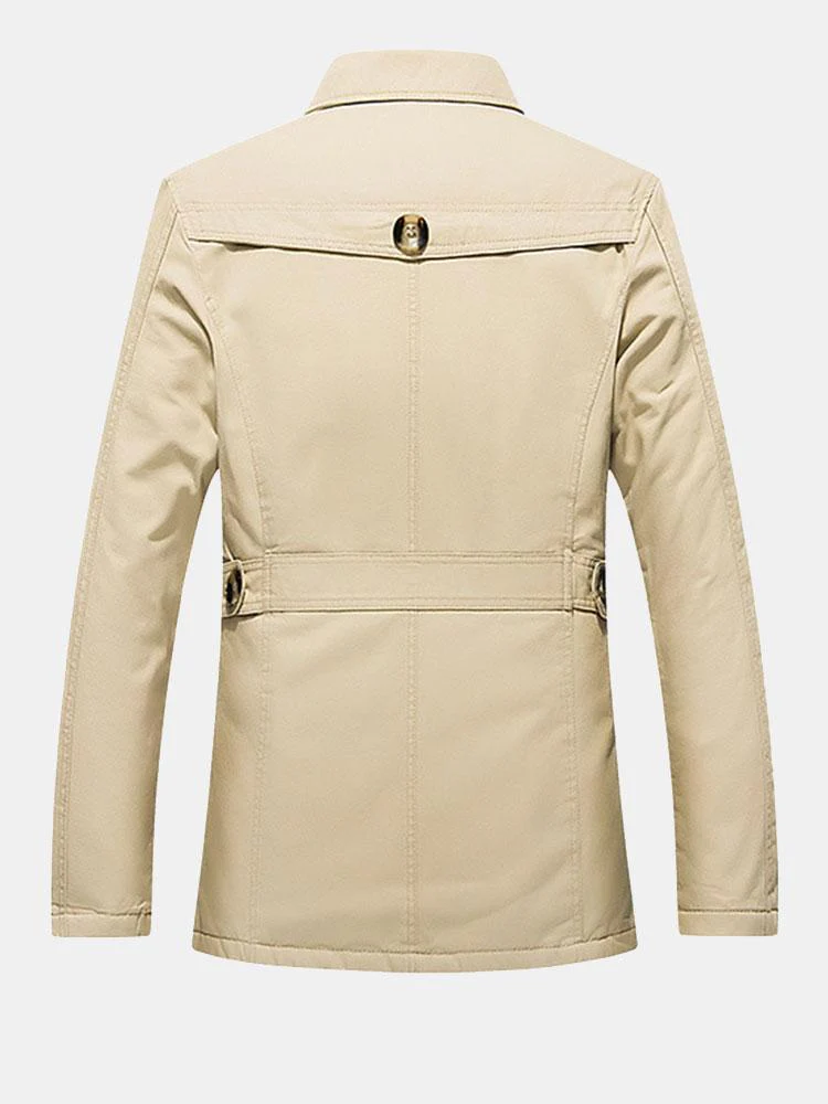 Langer Teddy-Futter Chino-Mantel - Image 7