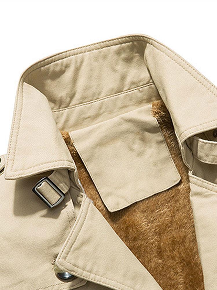 Langer Teddy-Futter Chino-Mantel - Image 8