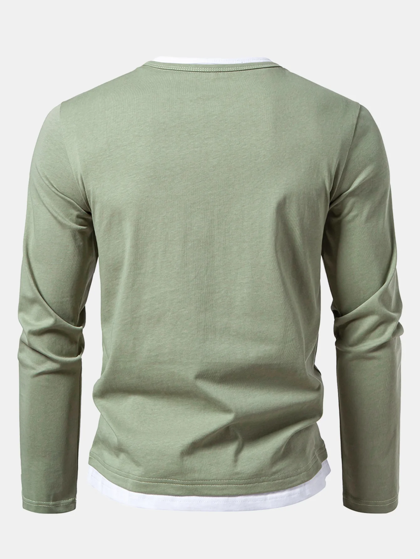 Long Sleeve 2 In 1 Notched Collar T-Shirt - Image 12
