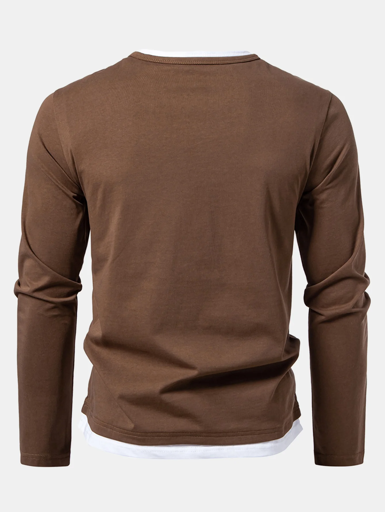 Long Sleeve 2 In 1 Notched Collar T-Shirt - Image 3