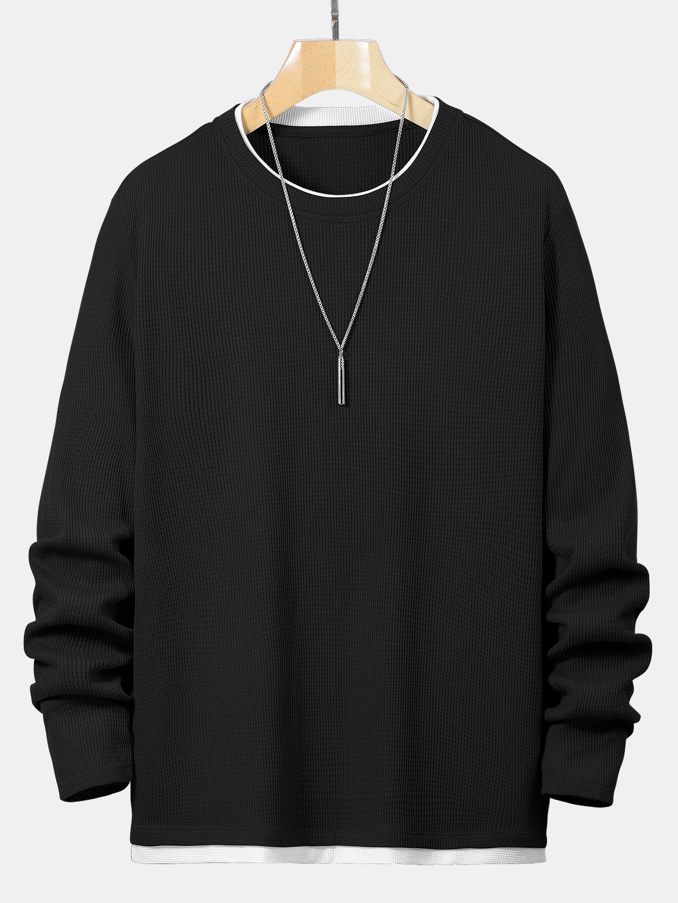 Langarm 2-in-1 Waffel T-Shirt - Image 2