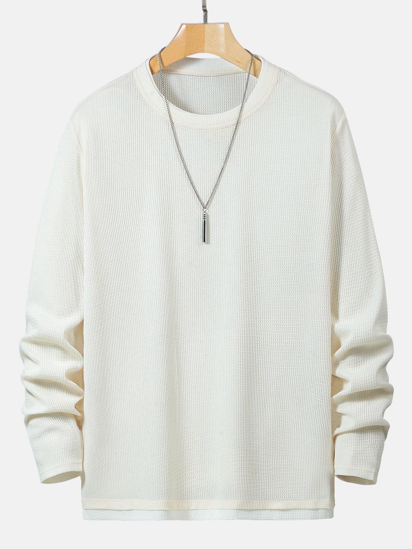 Langarm 2-in-1 Waffel T-Shirt - Image 3
