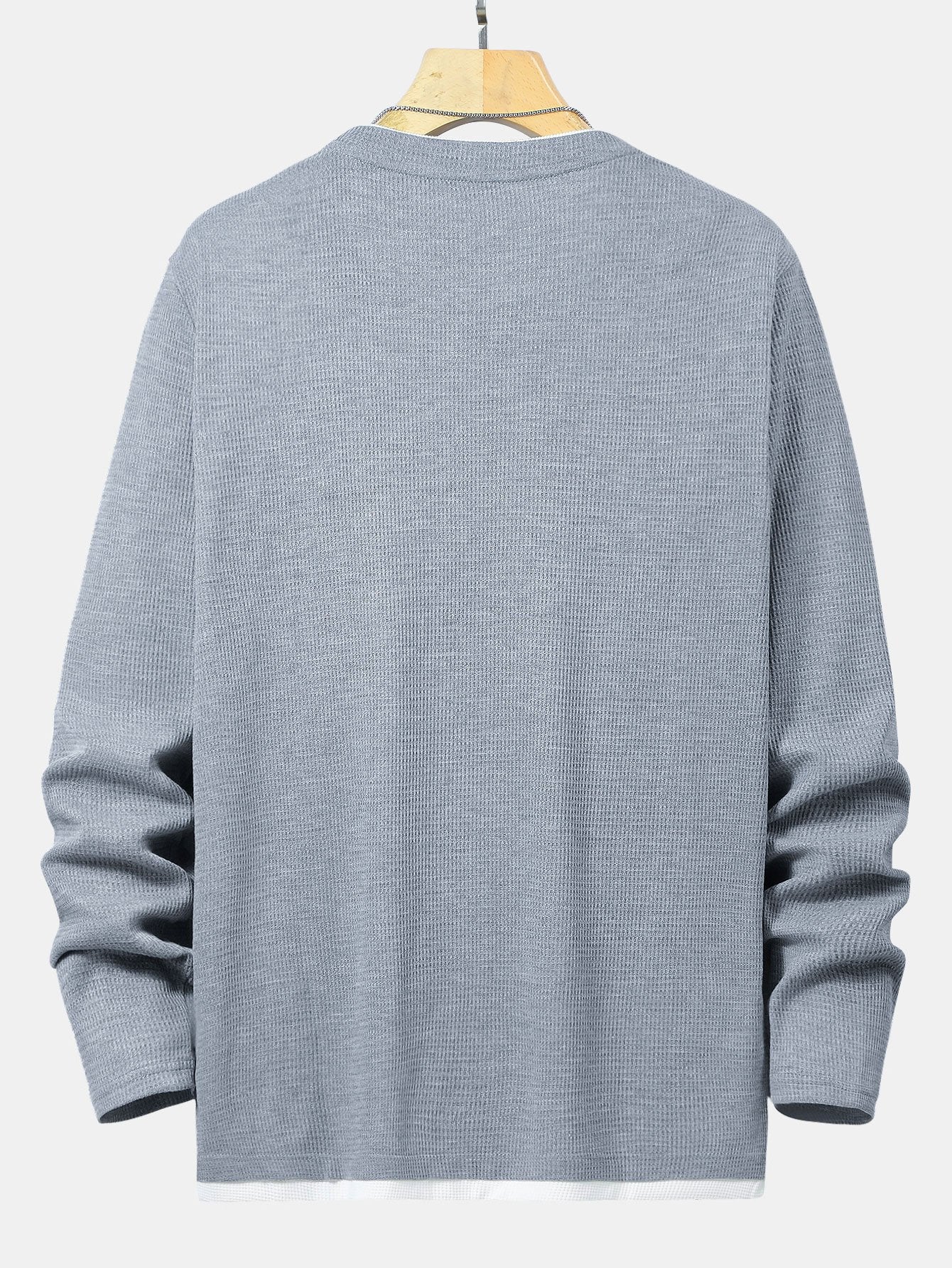 Langarm 2-in-1 Waffel T-Shirt - Image 4