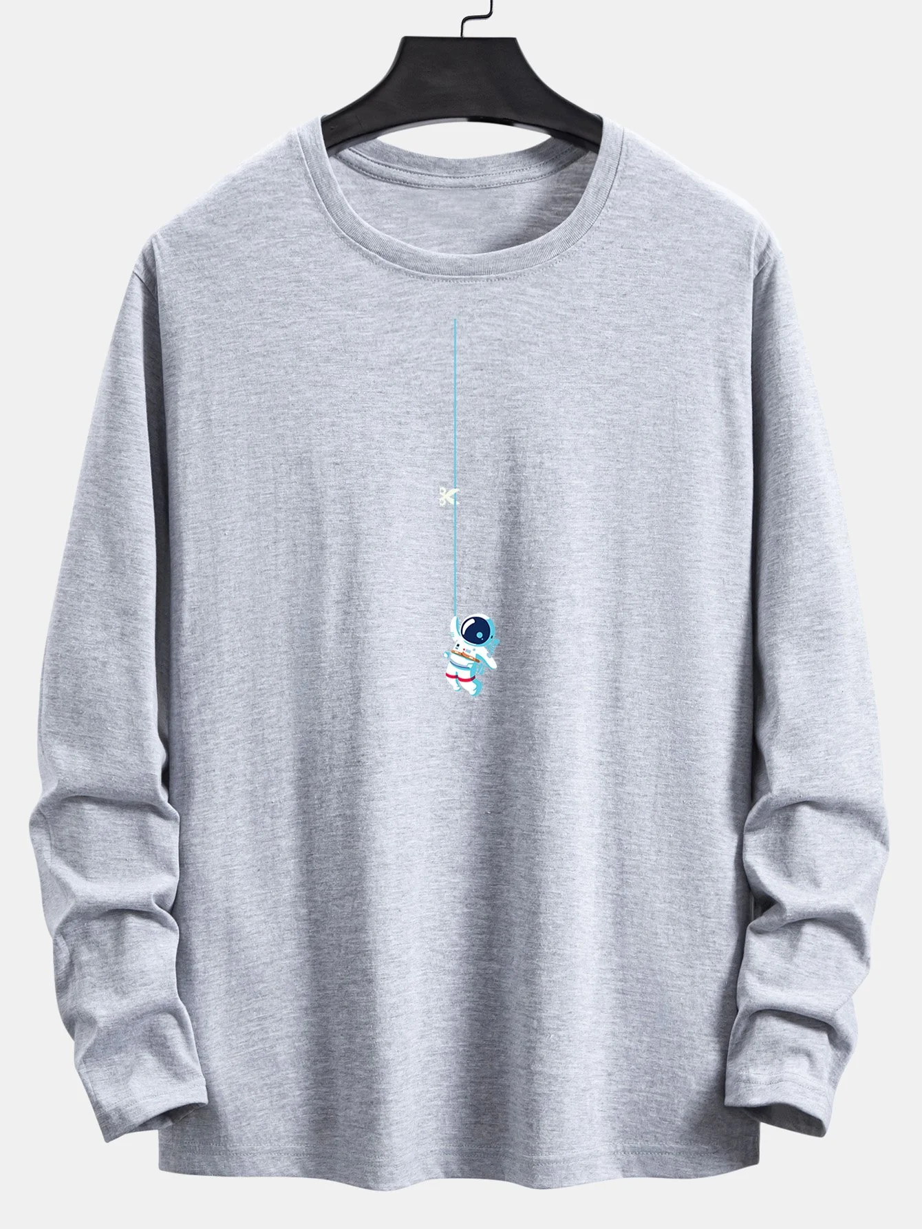 Langarm-Astronauten-Aufdruck Baumwoll-T-Shirt mit Seil - Image 7