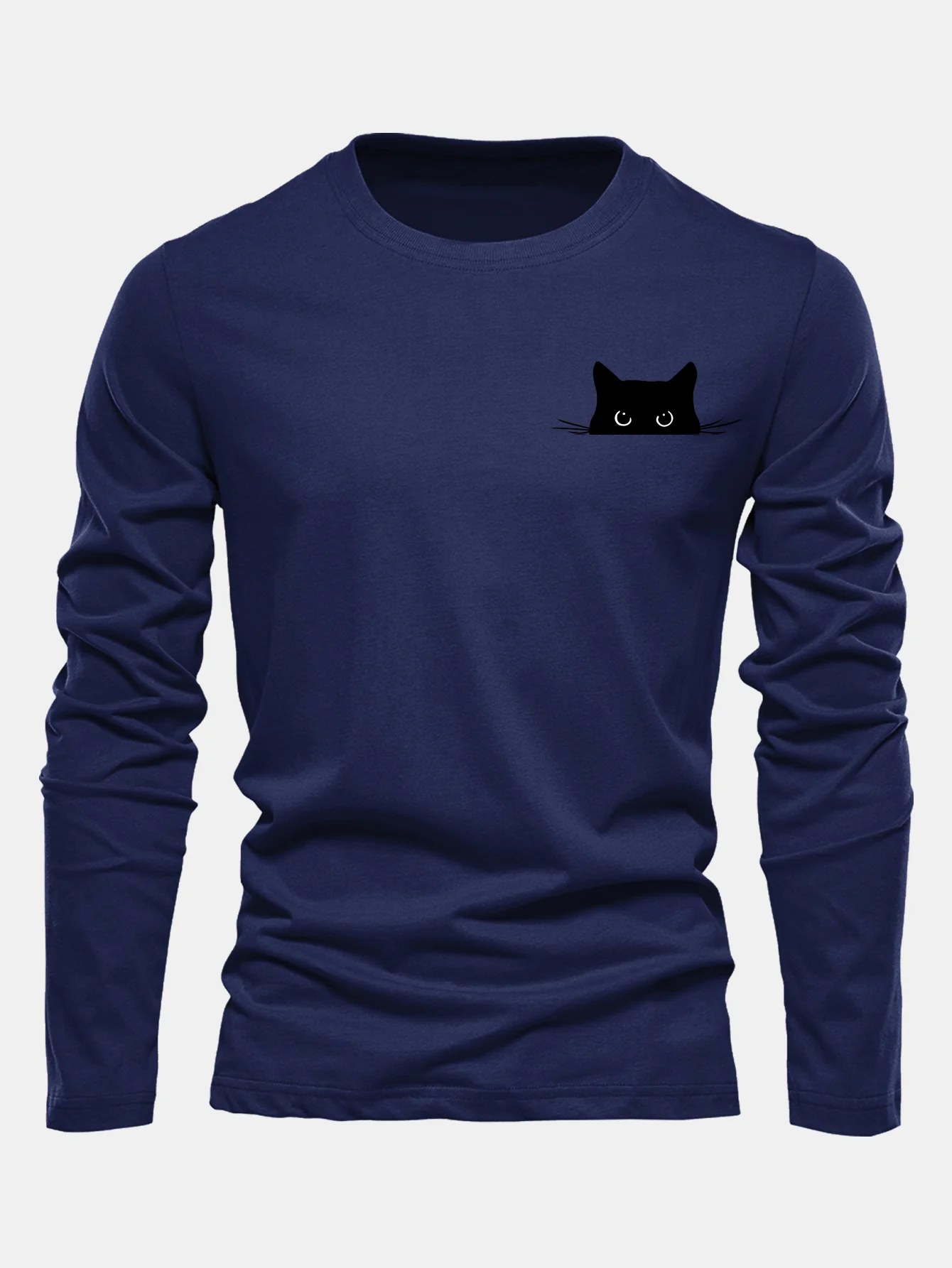 Langarmshirt aus Baumwolle mit schwarzem Katzenmotiv - Image 4