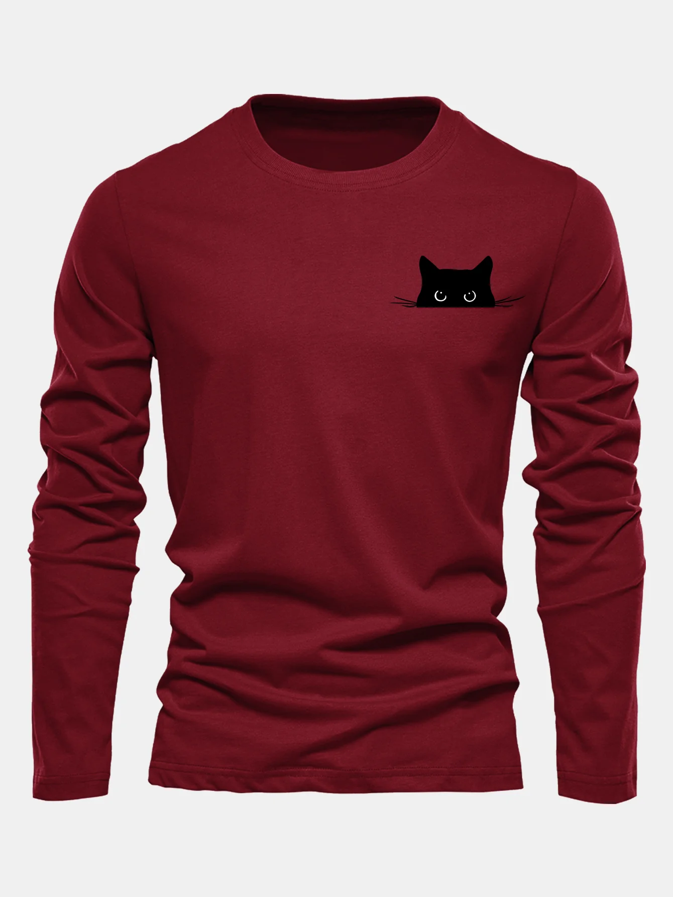 Langarmshirt aus Baumwolle mit schwarzem Katzenmotiv - Image 5