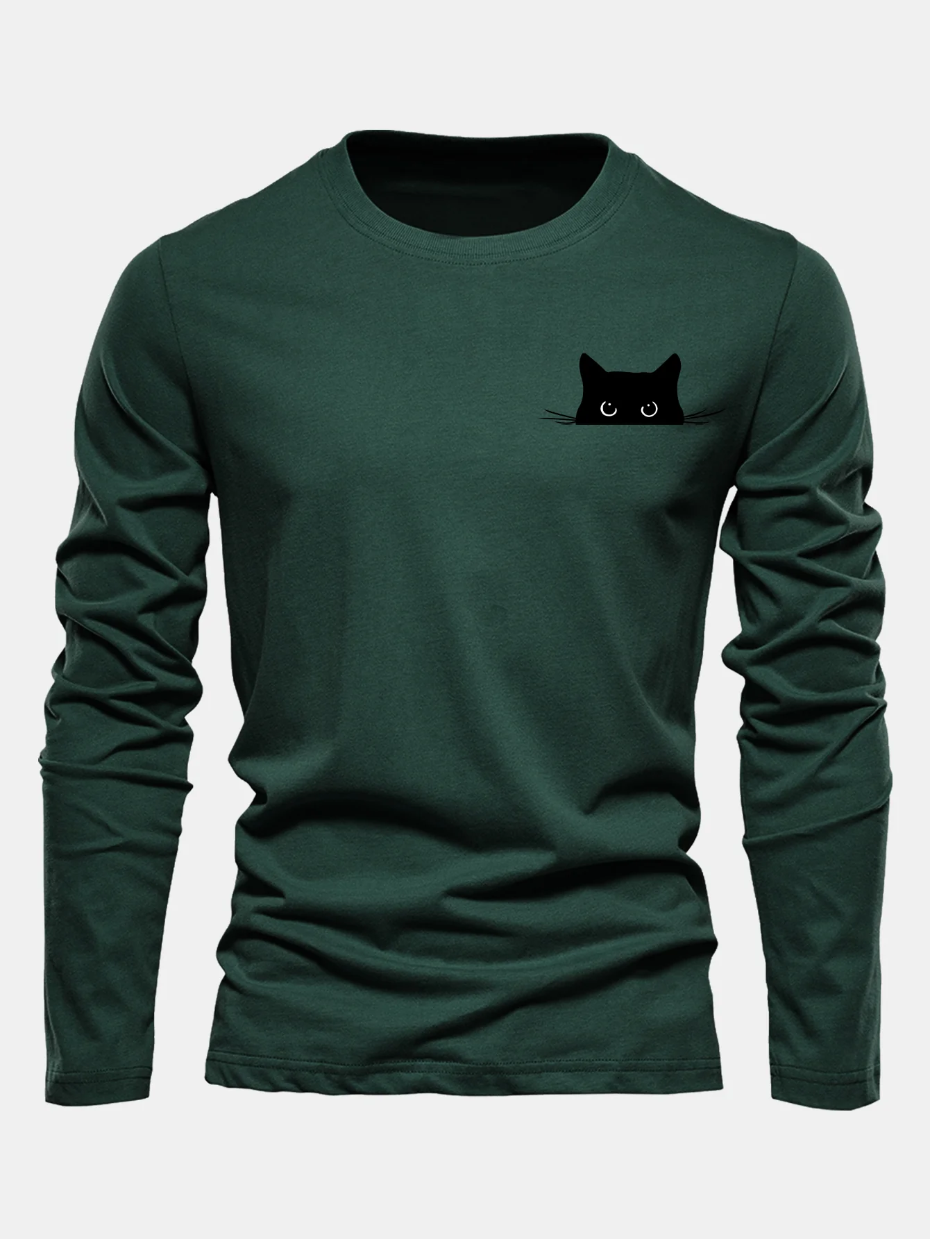 Langarmshirt aus Baumwolle mit schwarzem Katzenmotiv - Image 6