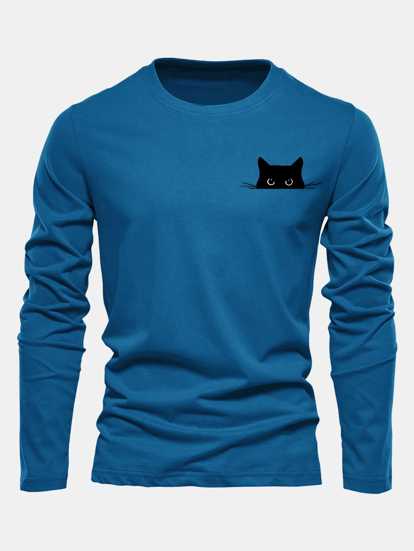 Langarmshirt aus Baumwolle mit schwarzem Katzenmotiv - Image 8